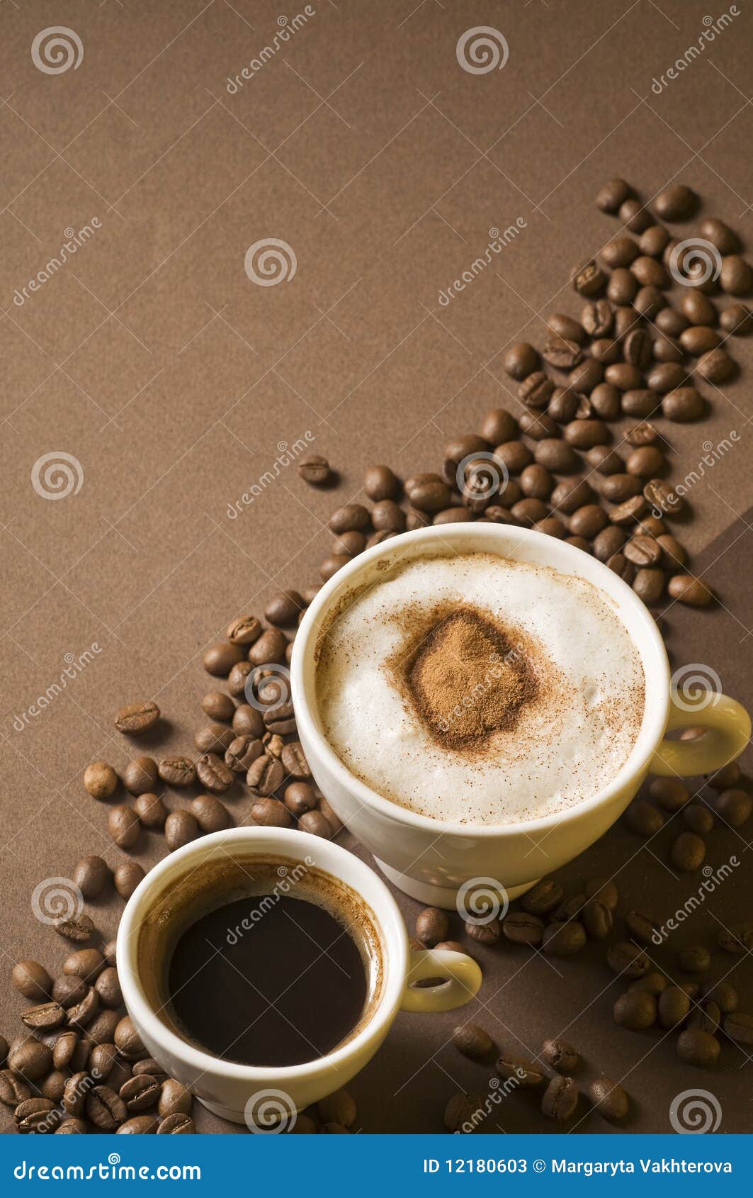 Coffee Drinks with Roasted Beans Stock Image Image of multi, brown
