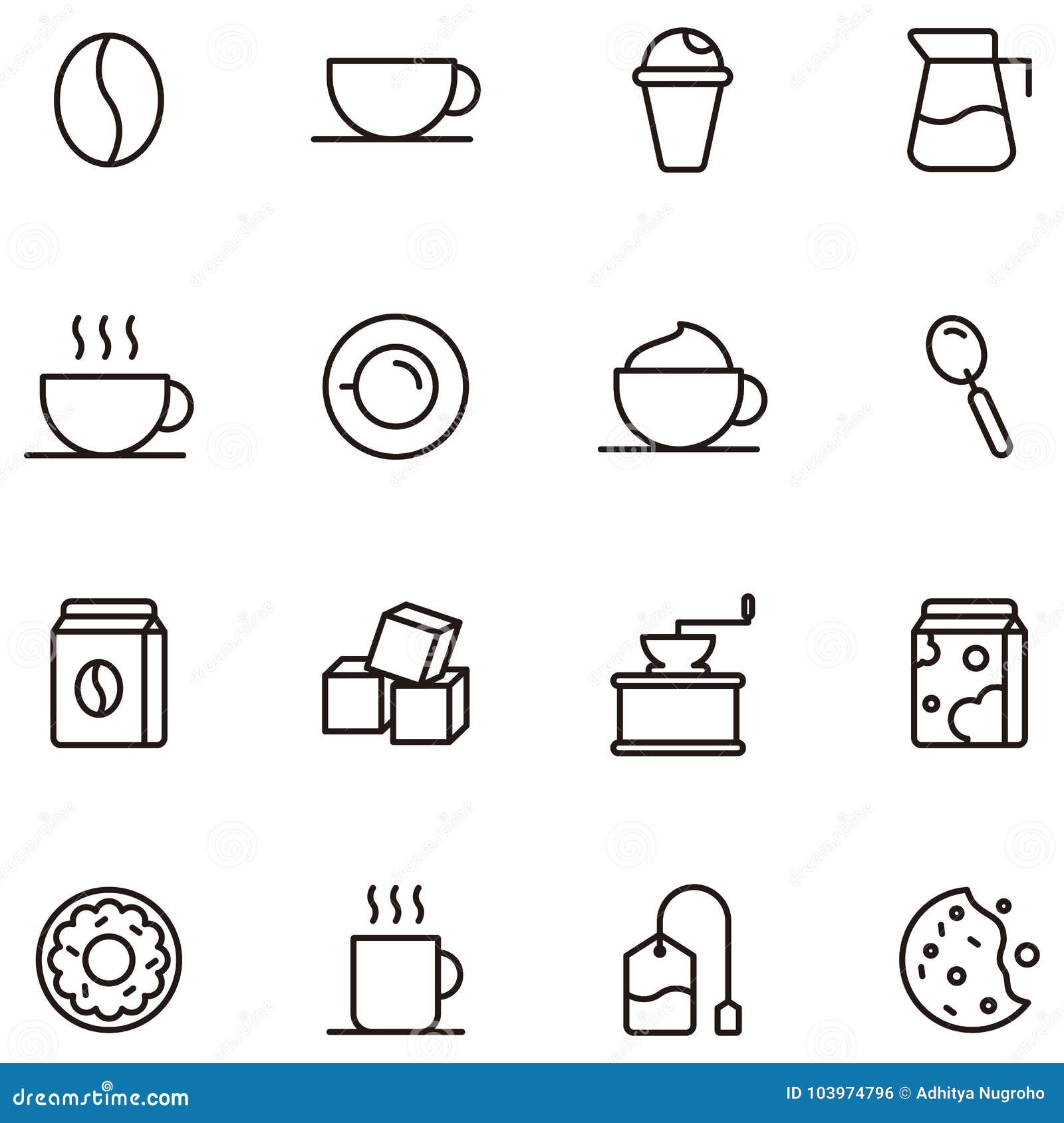 Coffee Elements and Coffee Accessories Stock Vector Illustration of