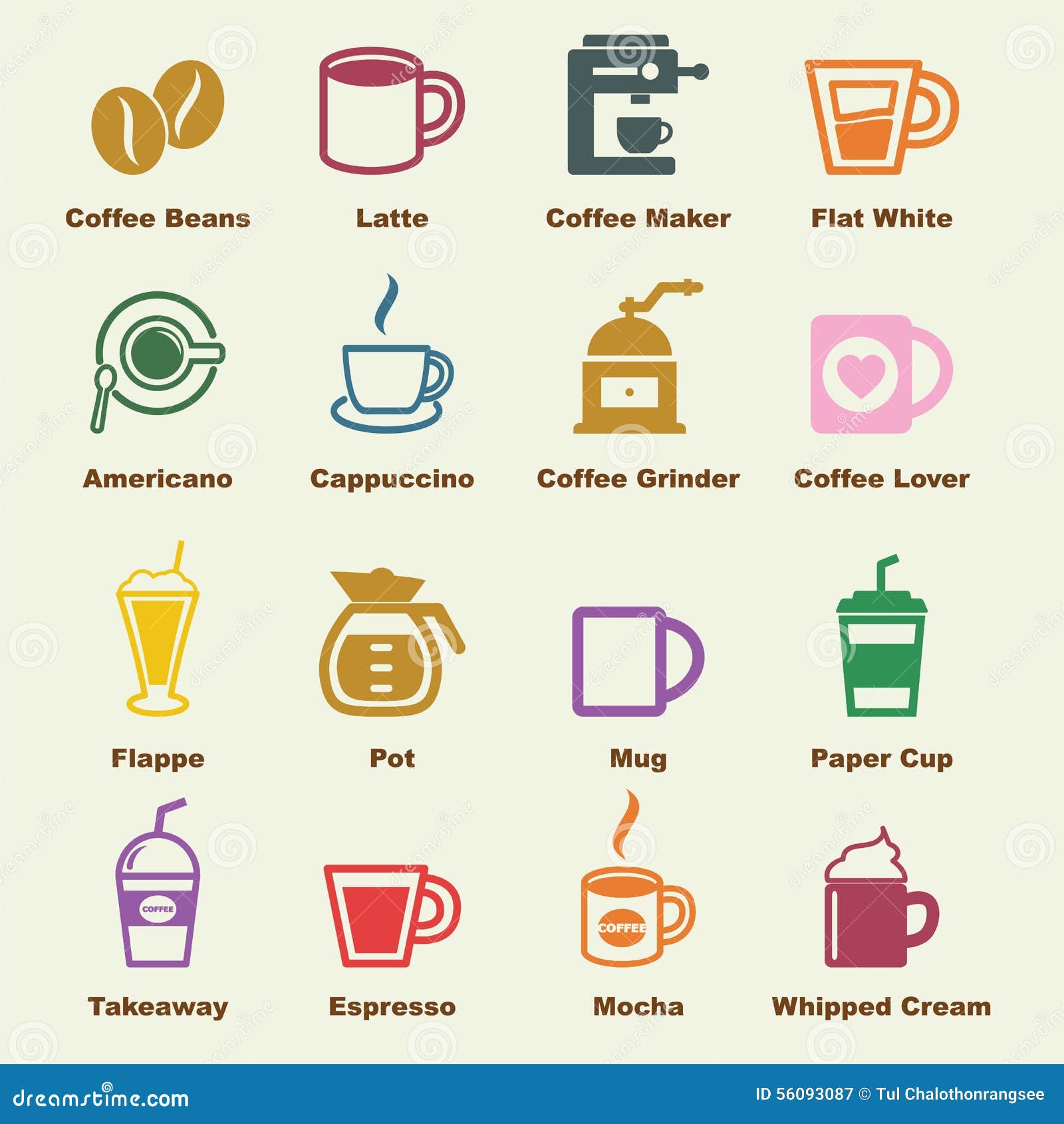 Coffee elements stock vector. Illustration of espresso 56093087