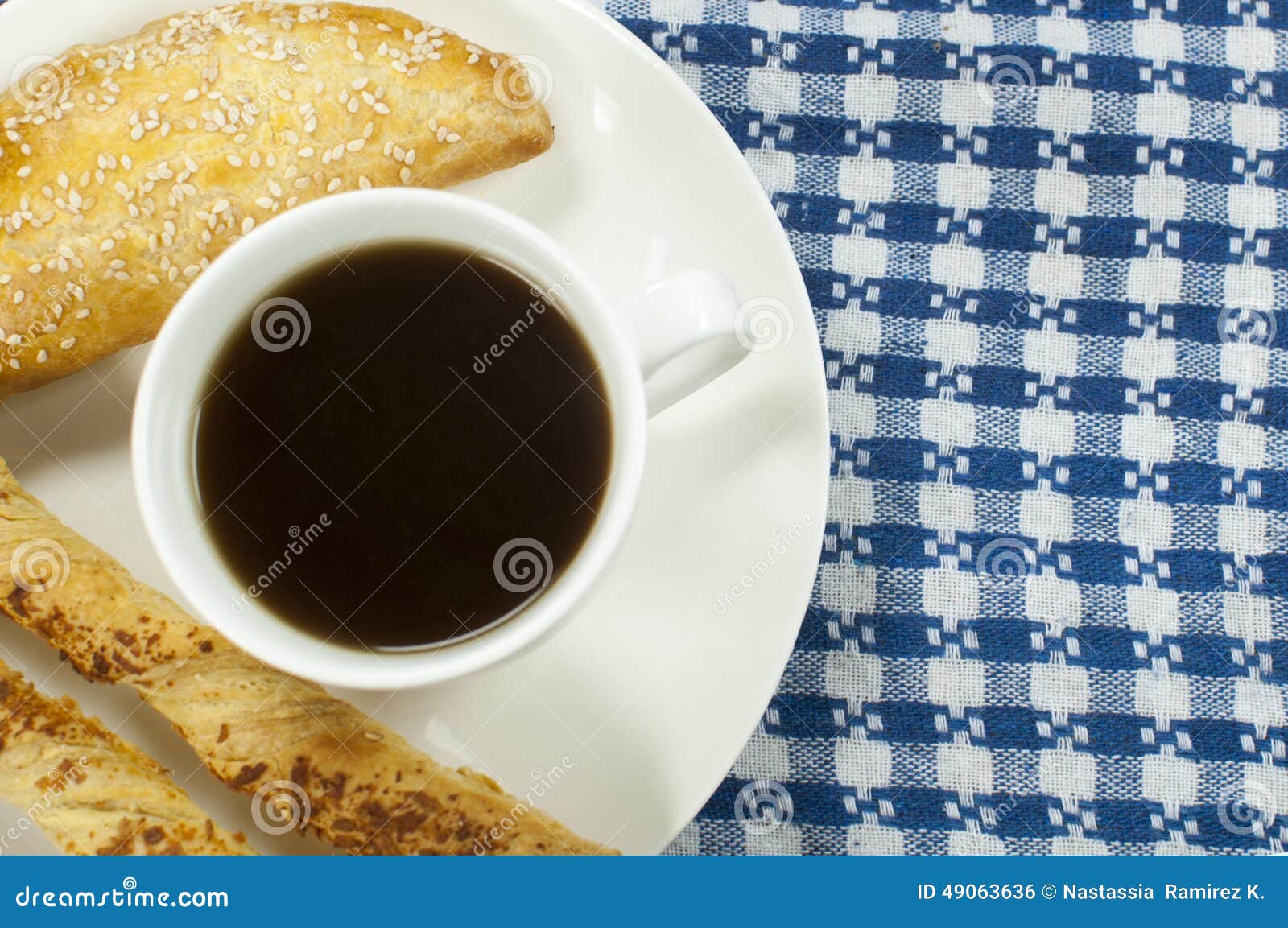 coffee with empanada and cheese sticks