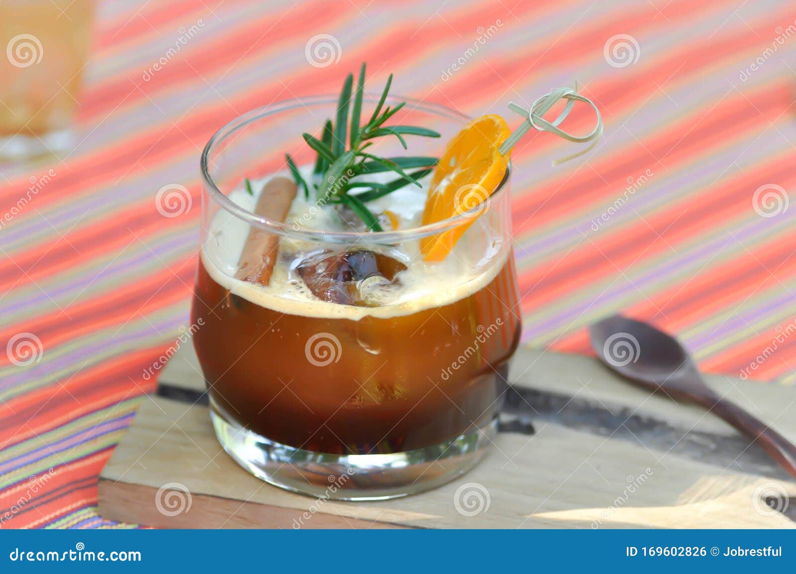 Espresso, Orange Juice and Espresso Shot or Orange Coffee Stock Photo
