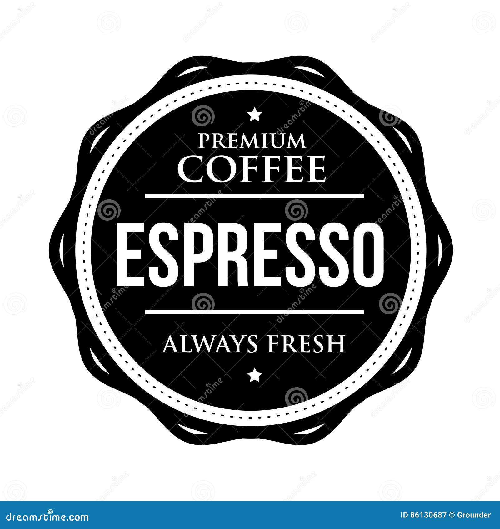 Coffee Espresso Vintage Stamp Stock Vector Illustration of latte