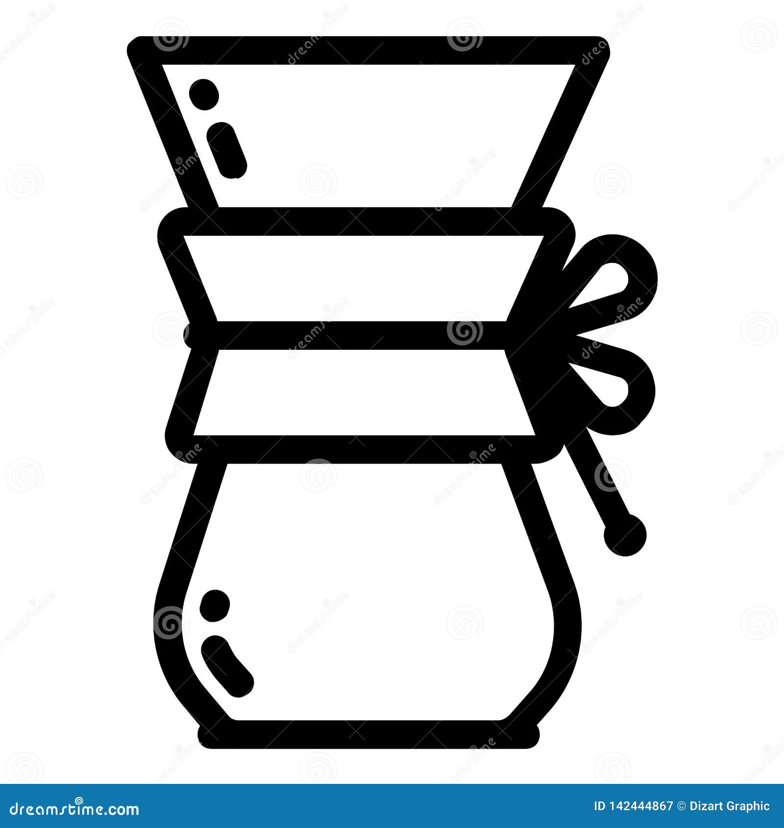 Coffee Filter Icon with Line Style Stock Illustration Illustration of brewed, brewing 142444867