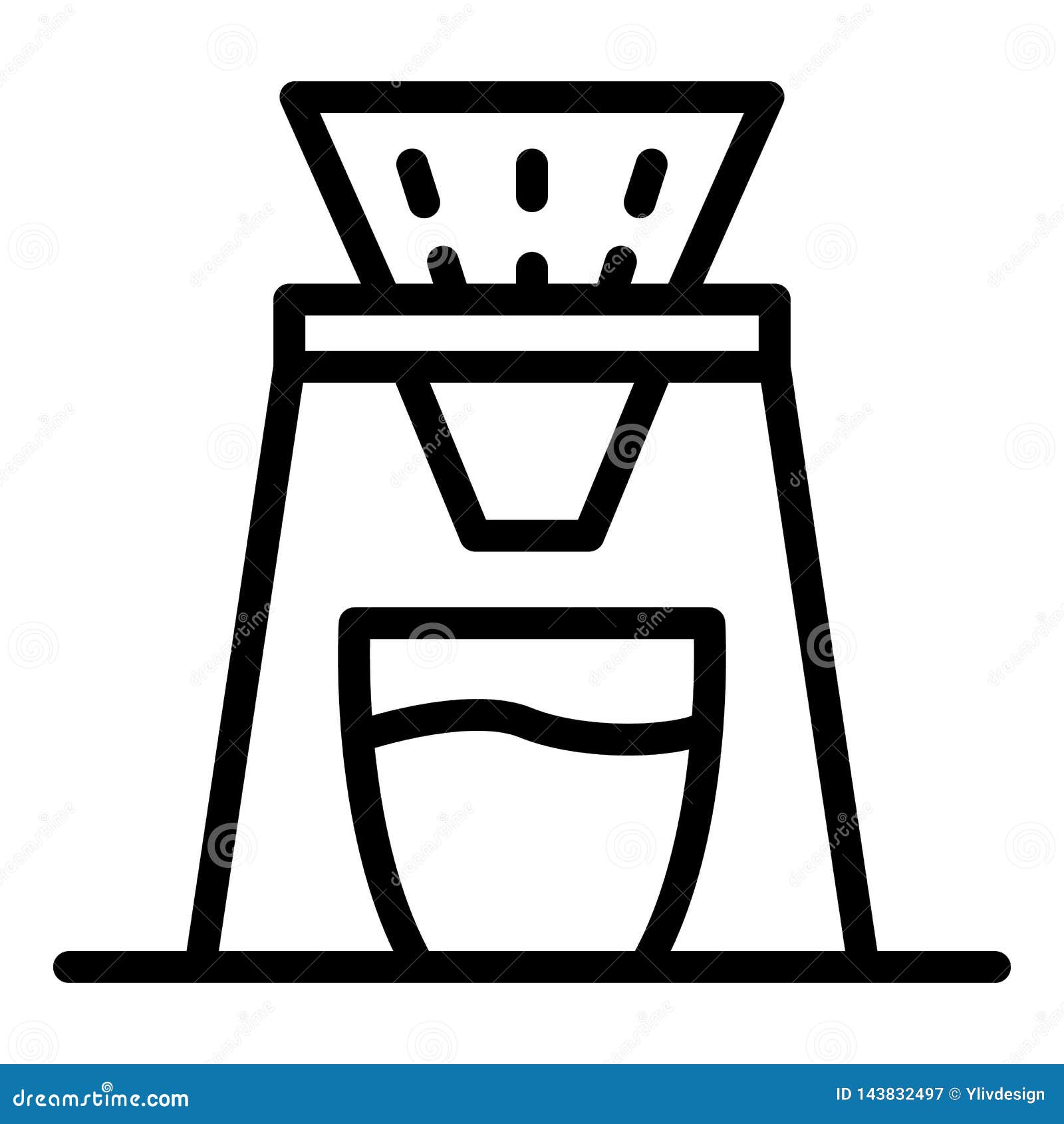 Coffee Filter Icon, Outline Style Stock Vector - Illustration of ...
