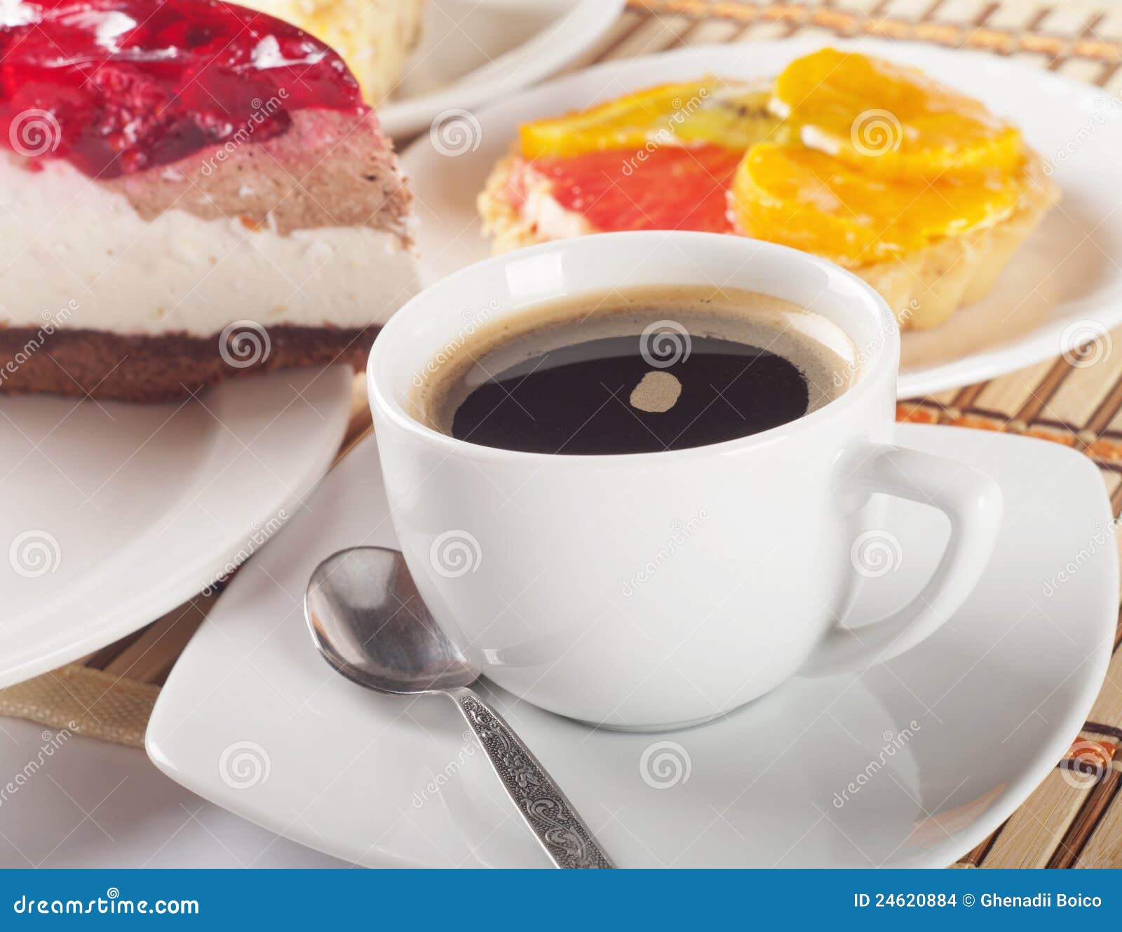 Coffee and fruit cake stock photo. Image of orange, dieting 24620884