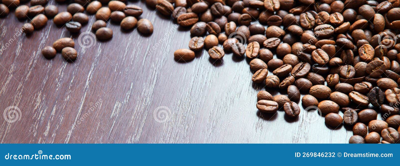 coffee grains on a wooden table