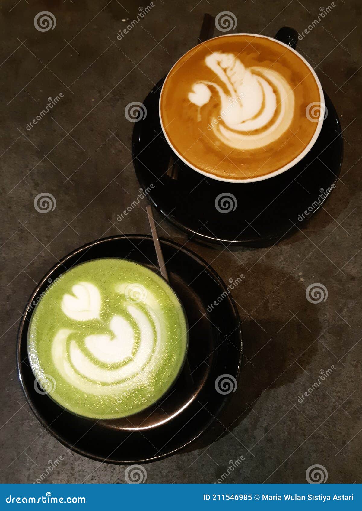 Coffee and Green tea stock image. Image of drink, green 211546985