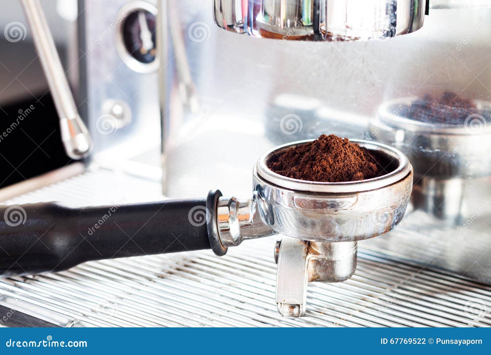 Coffee Grind in Group with Coffee Machine Stock Photo Image of