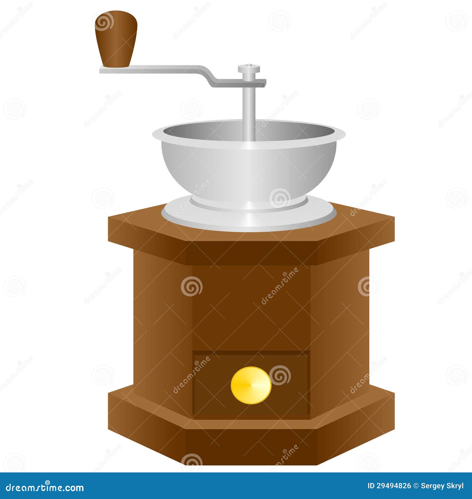 Coffee grinder stock vector. Illustration of wooden, device 29494826