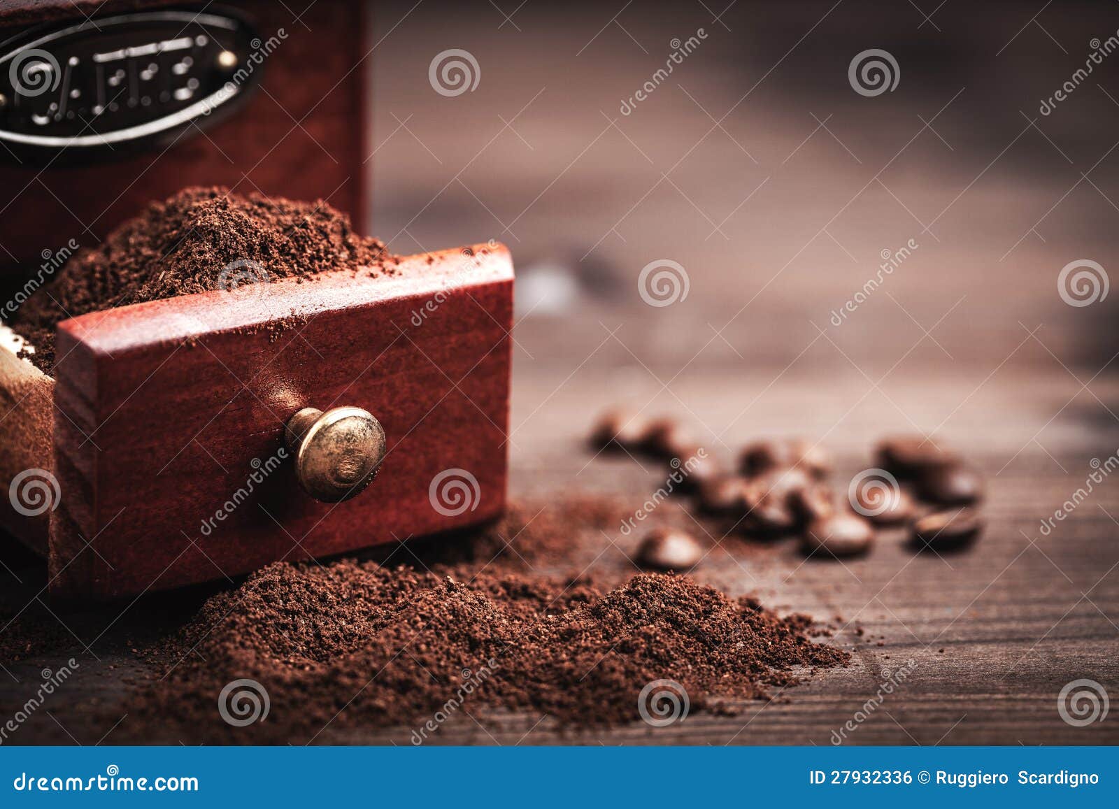 Coffee grinder and powder stock photo. Image of food 27932336