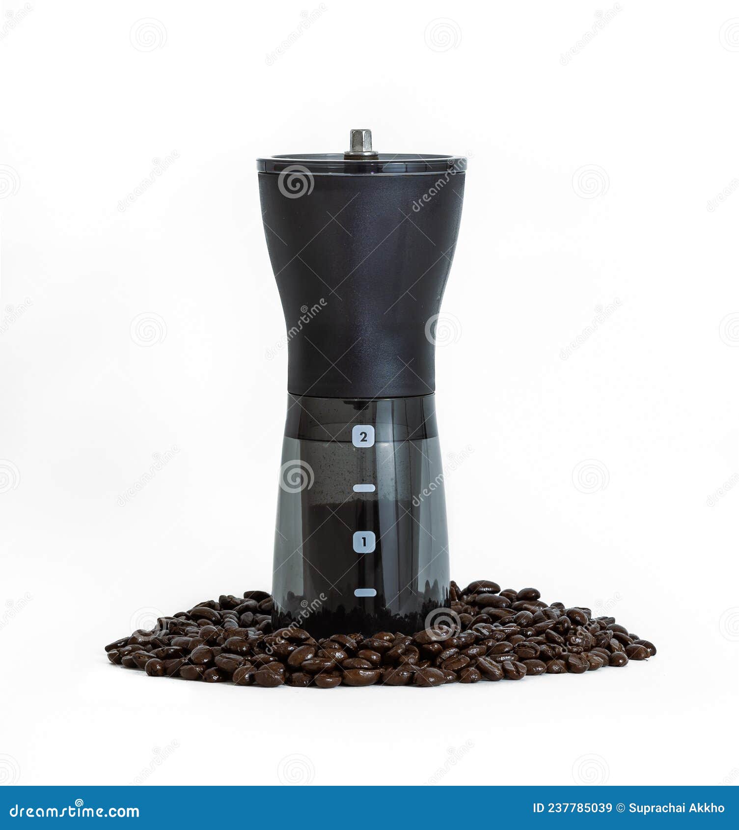 Coffee Grinder and Roasted Coffee Beans. Stock Image Image of maker