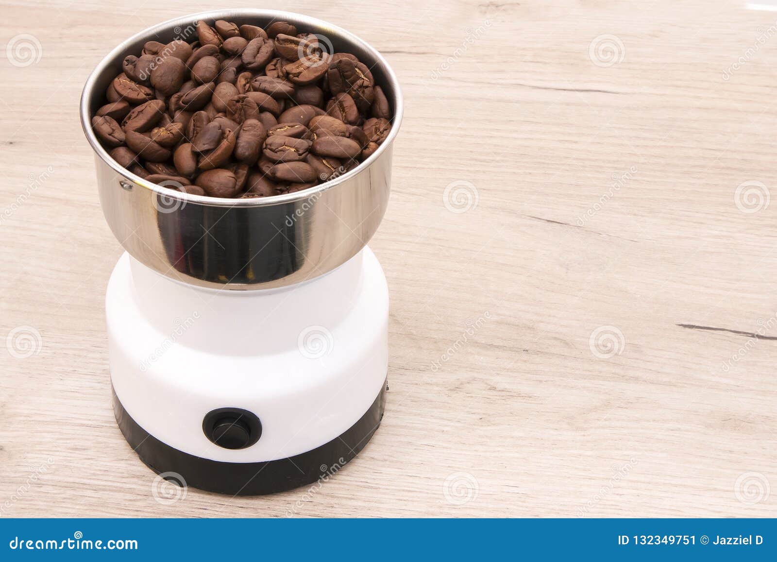 Coffee Grinder with Whole Roasted Coffee Beans Stock Image Image of