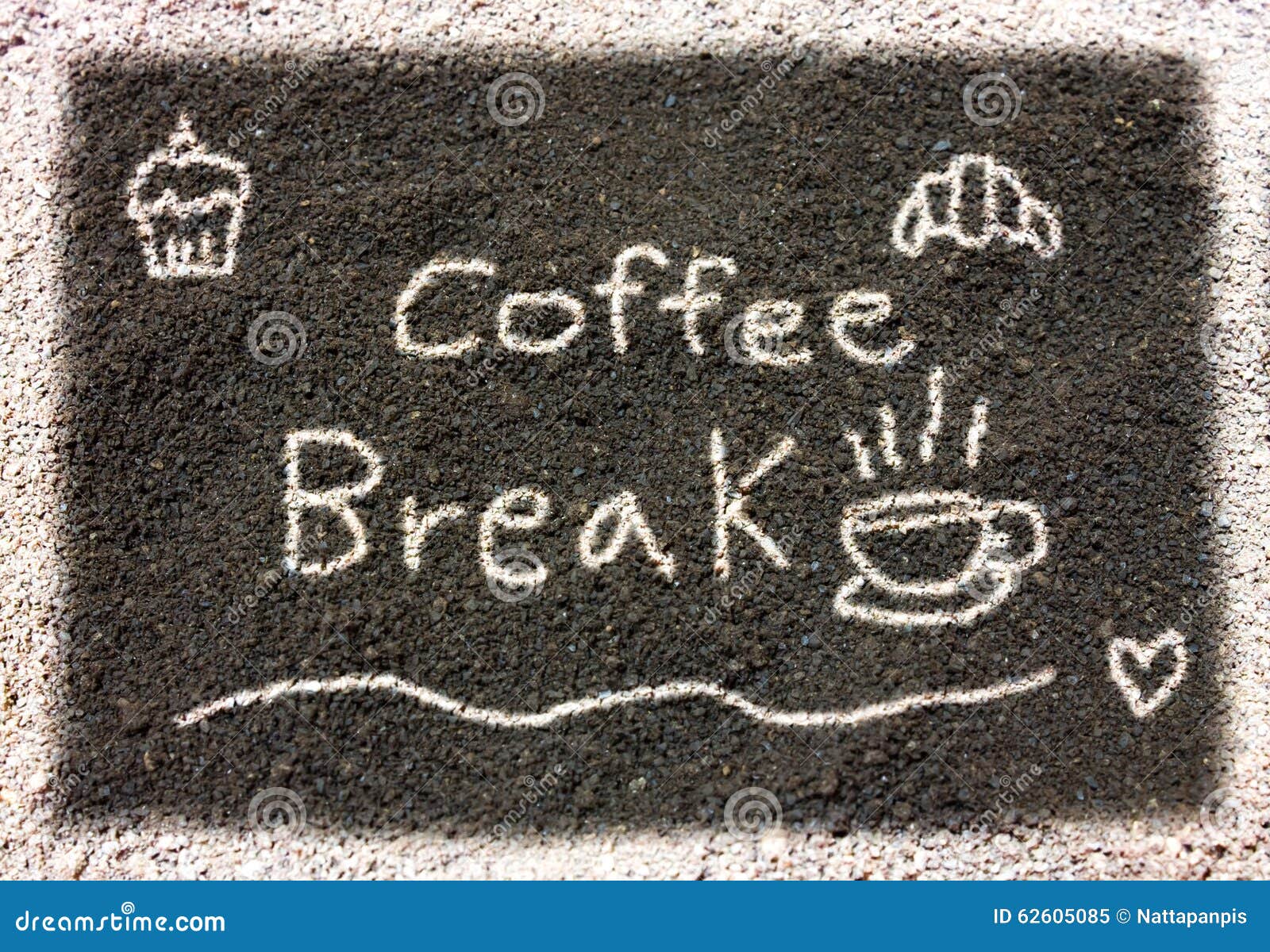 Coffee Grounds Write Coffee Break Stock Image Image of background