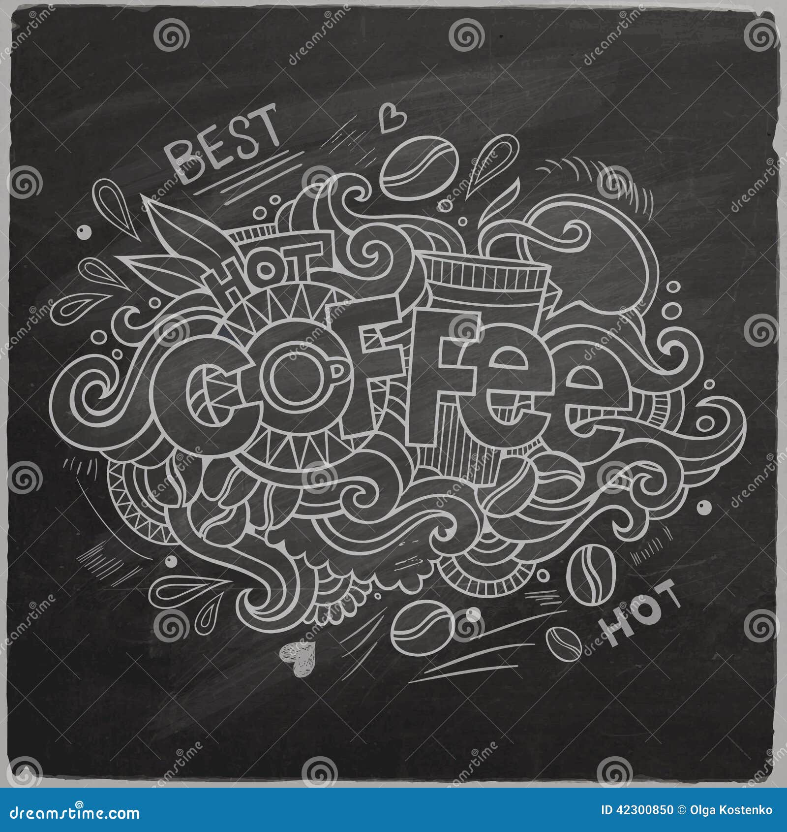 banner font chalkboard Coffee Hand Image   Lettering On Vector Stock Chalkboard