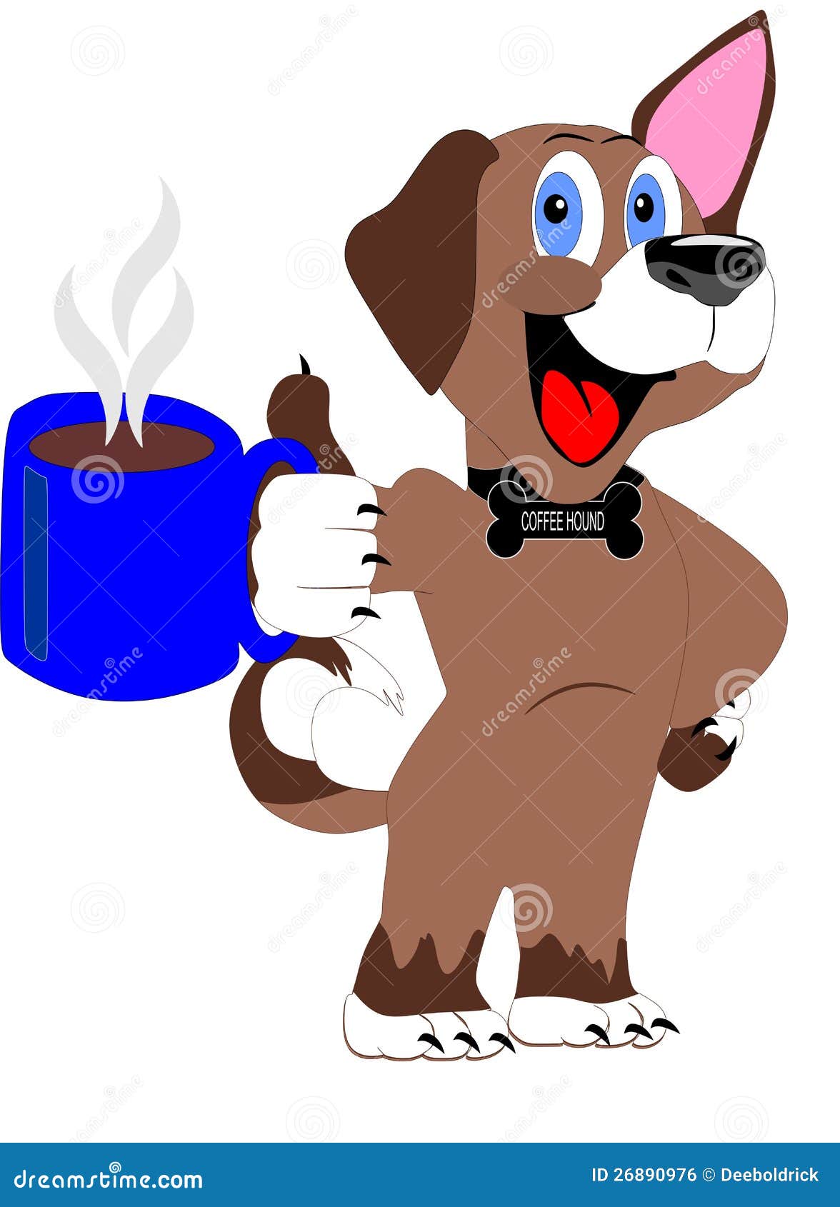 The Coffee Hound Enjoying Its Pleasures Stock Vector Illustration of