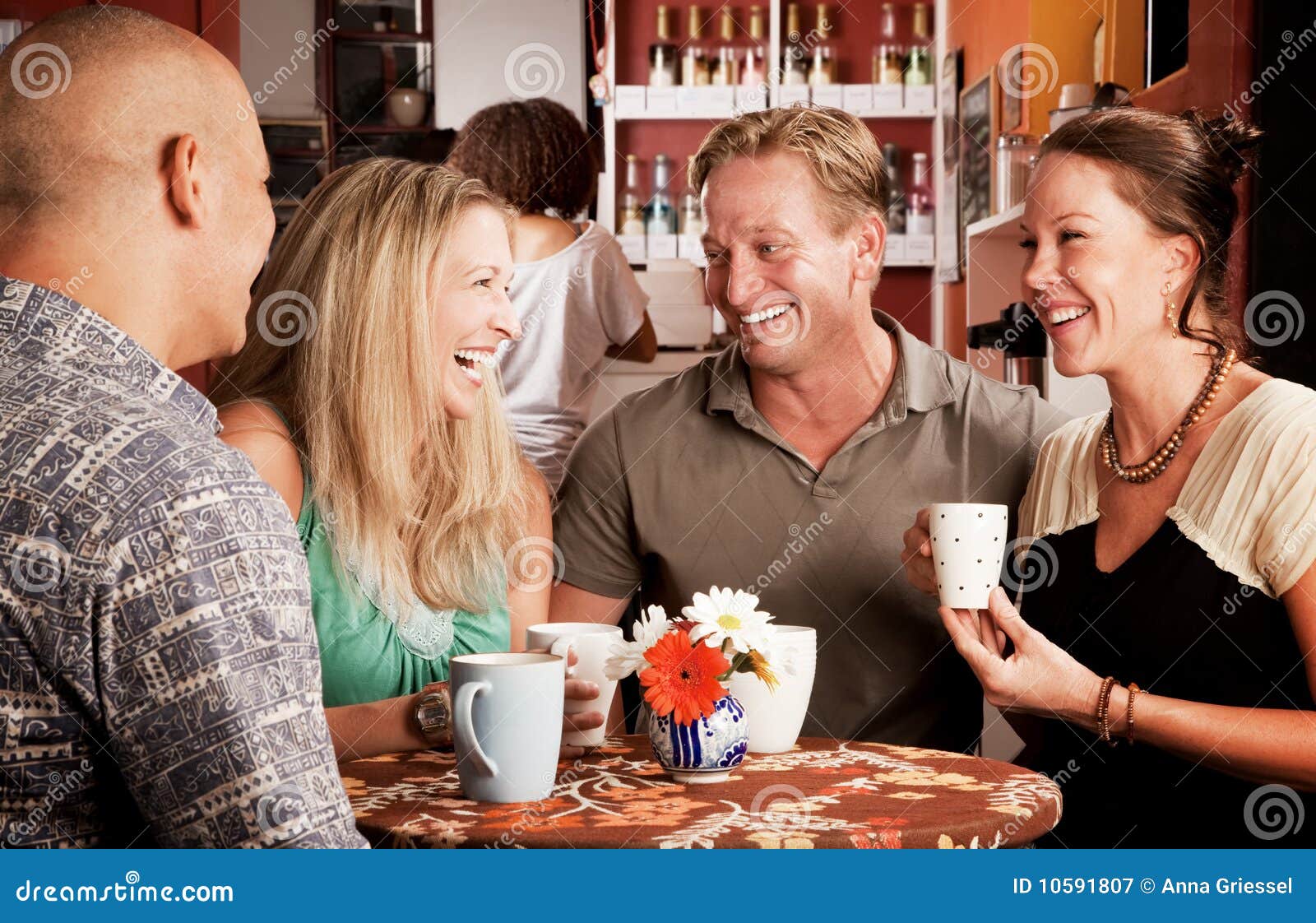 Coffee House Friends stock image. Image of beverage, table 10591807