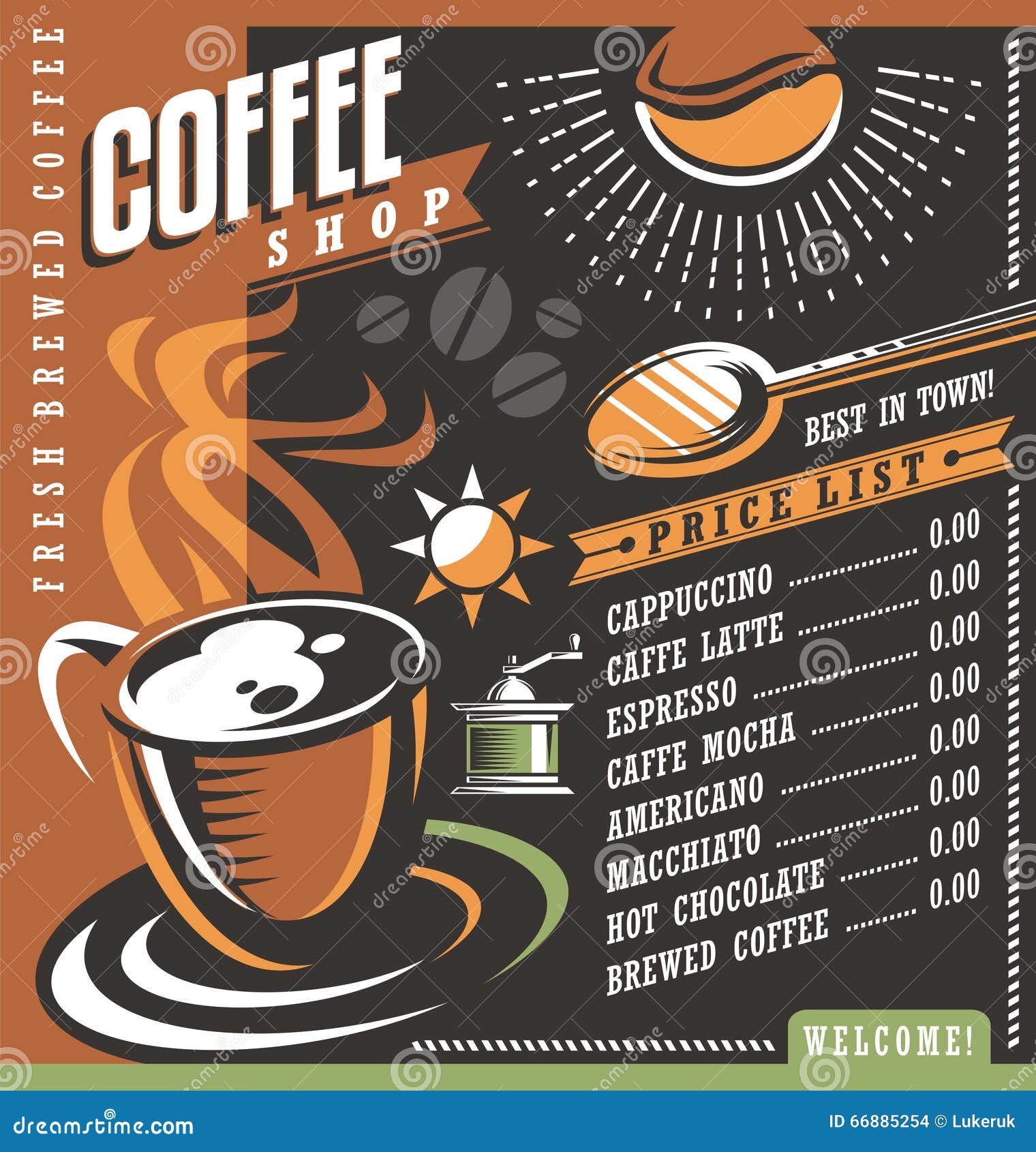 Premium Vector  Price list menu with coffee beans