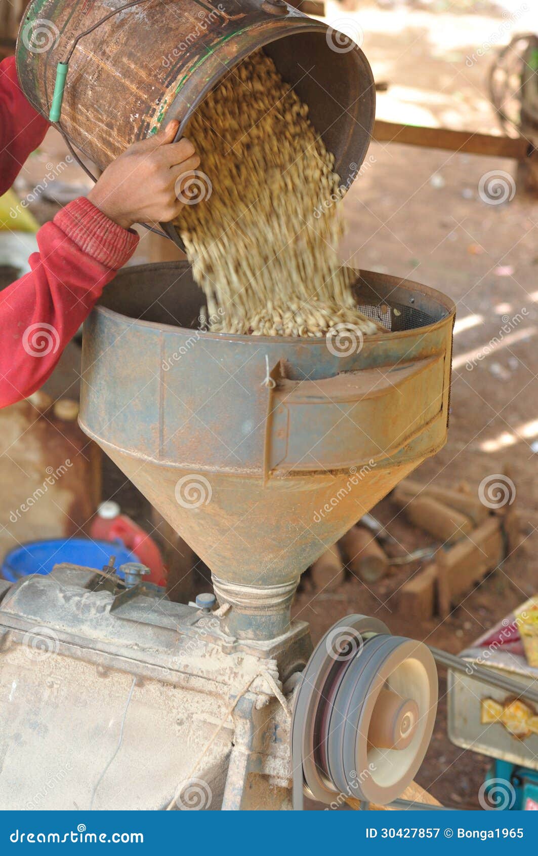 Coffee Hulling Machine. Royalty Free Stock Photography