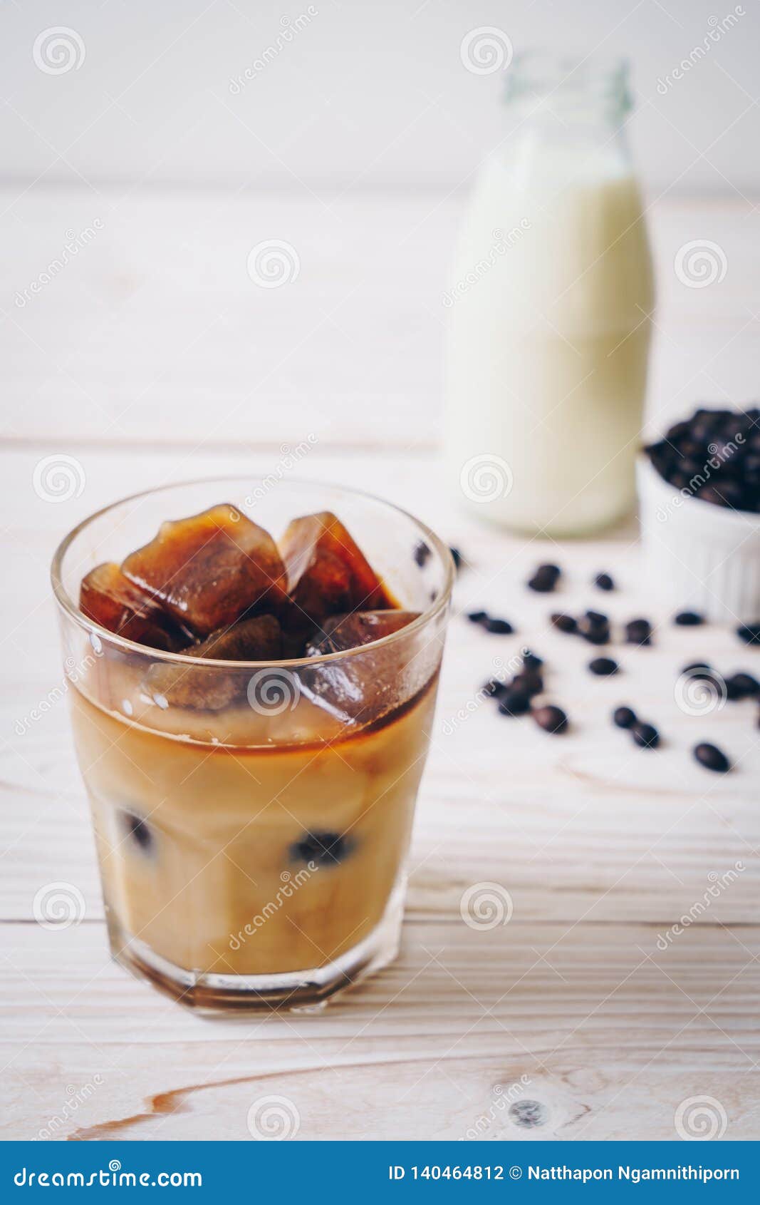 Coffee ice cubes with milk stock photo. Image of sweet 140464812