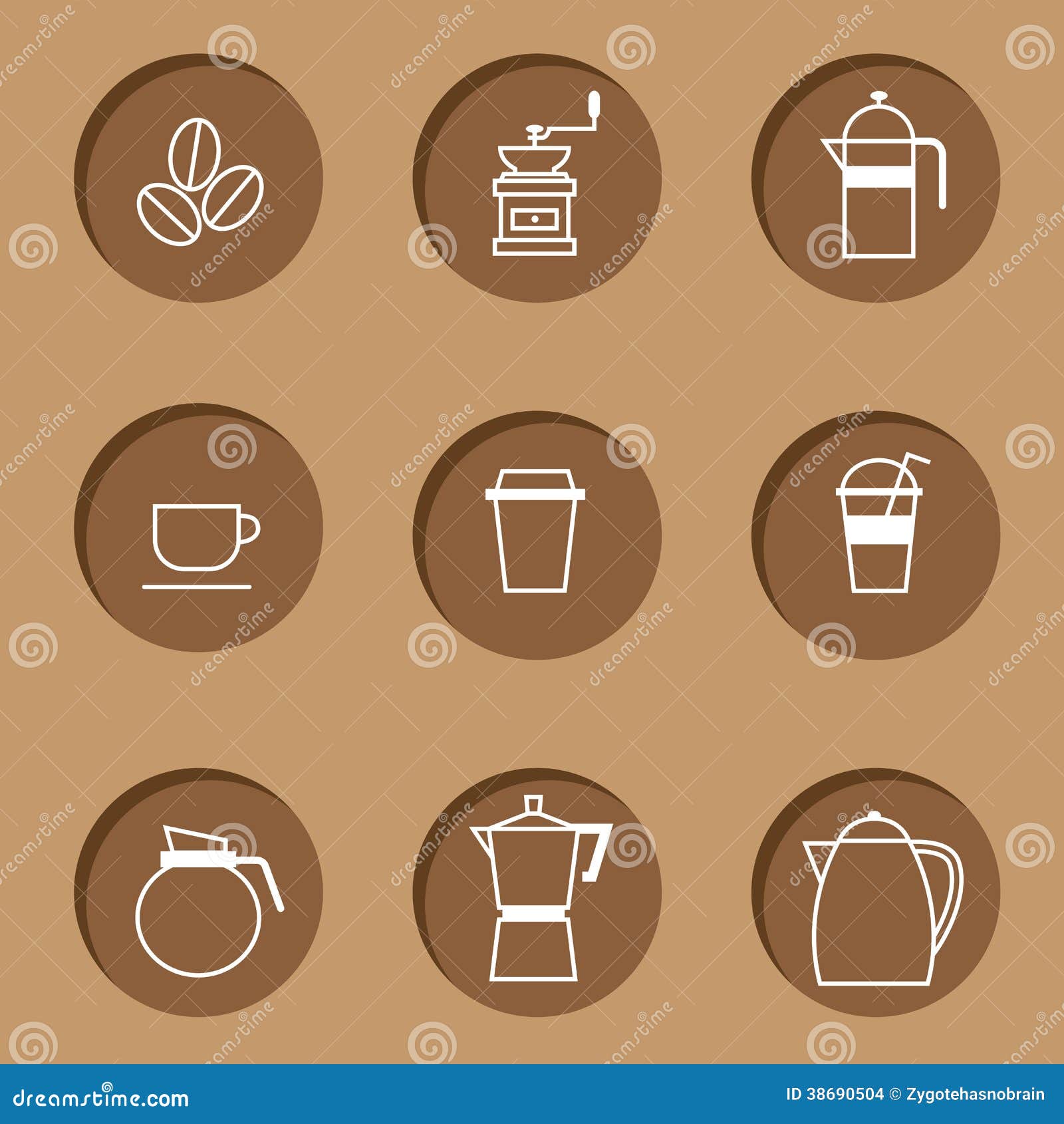Coffee Icon Set stock vector. Illustration of natural 38690504
