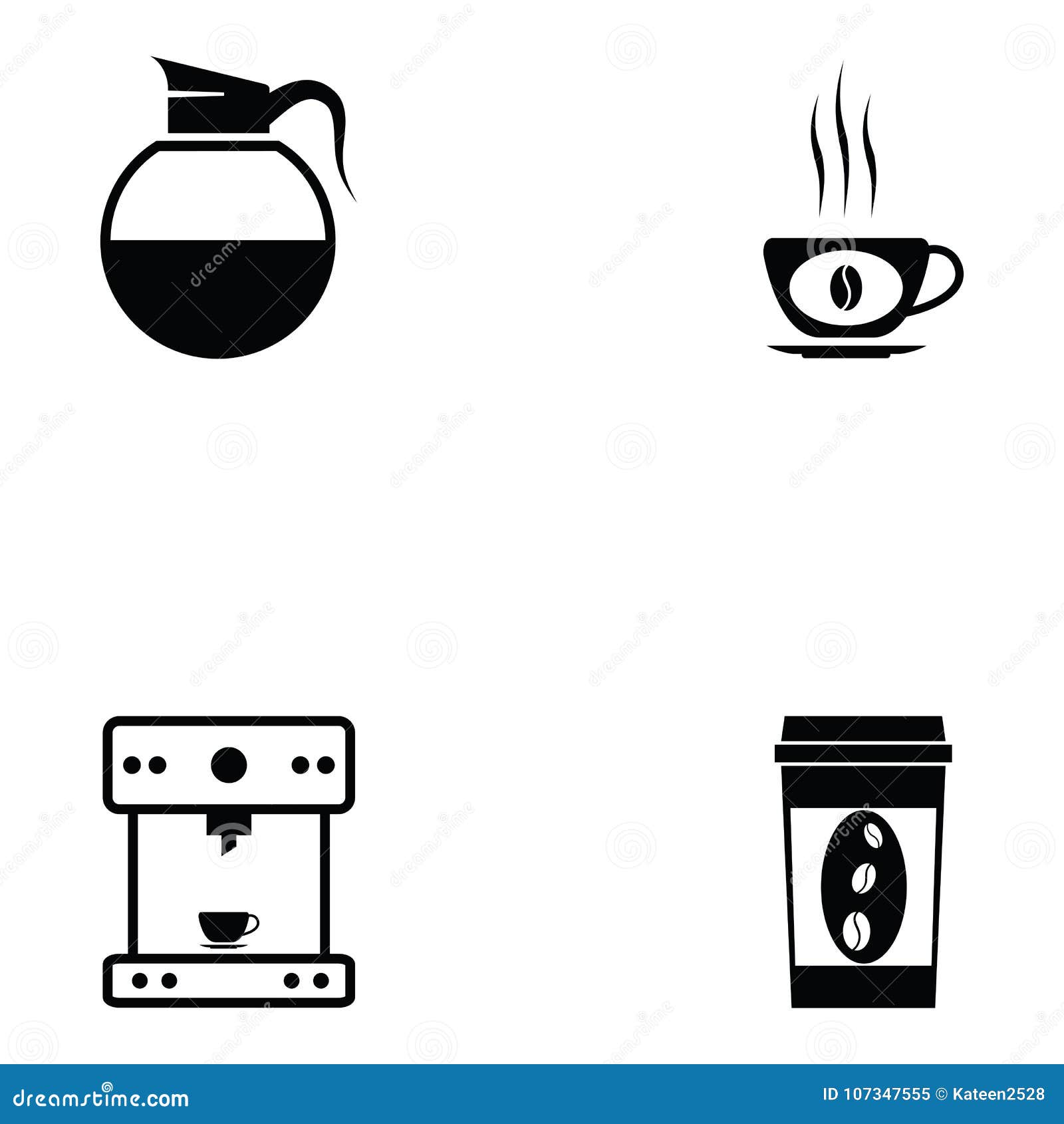 Coffee icon set stock vector. Illustration of espresso 107347555