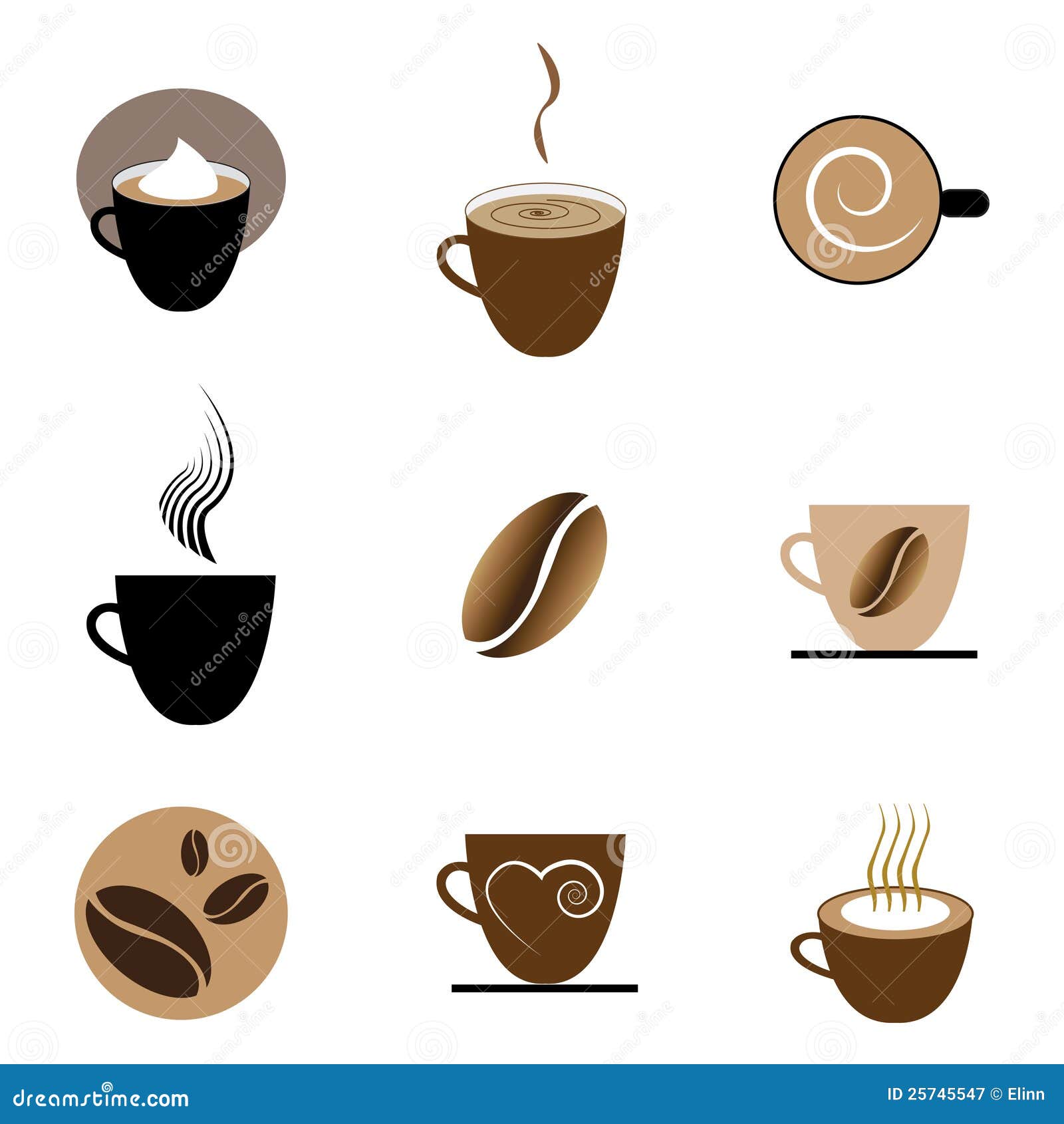 Coffee Icons Set stock vector. Illustration of icon, drop 25745547