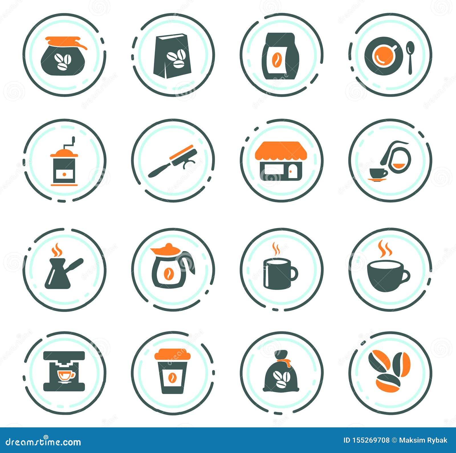 Coffee icons set stock vector. Illustration of coffee 155269708