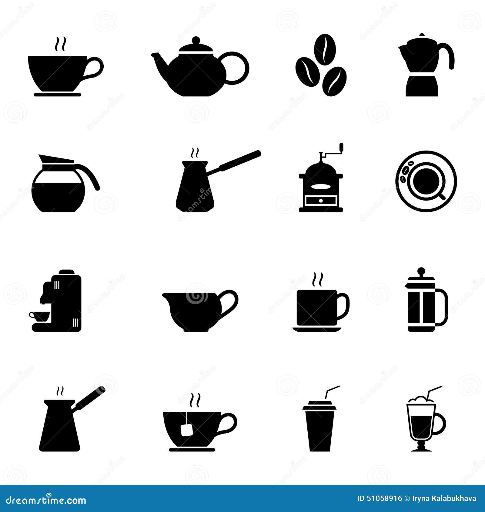 Coffee Icons stock vector. Illustration of natural, cafe 51058916
