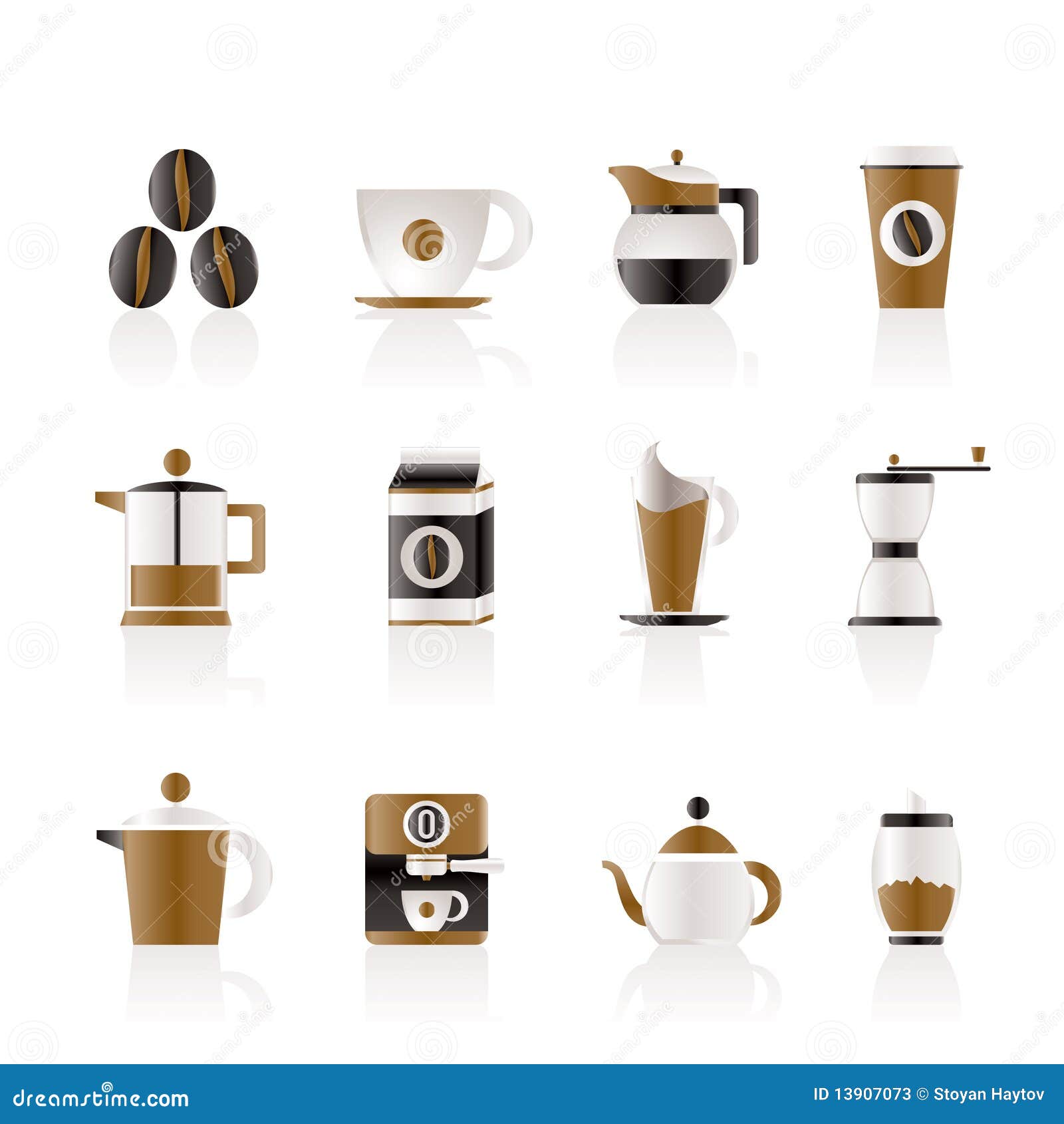 Coffee Industry Signs and Icons Stock Vector Illustration of drinking