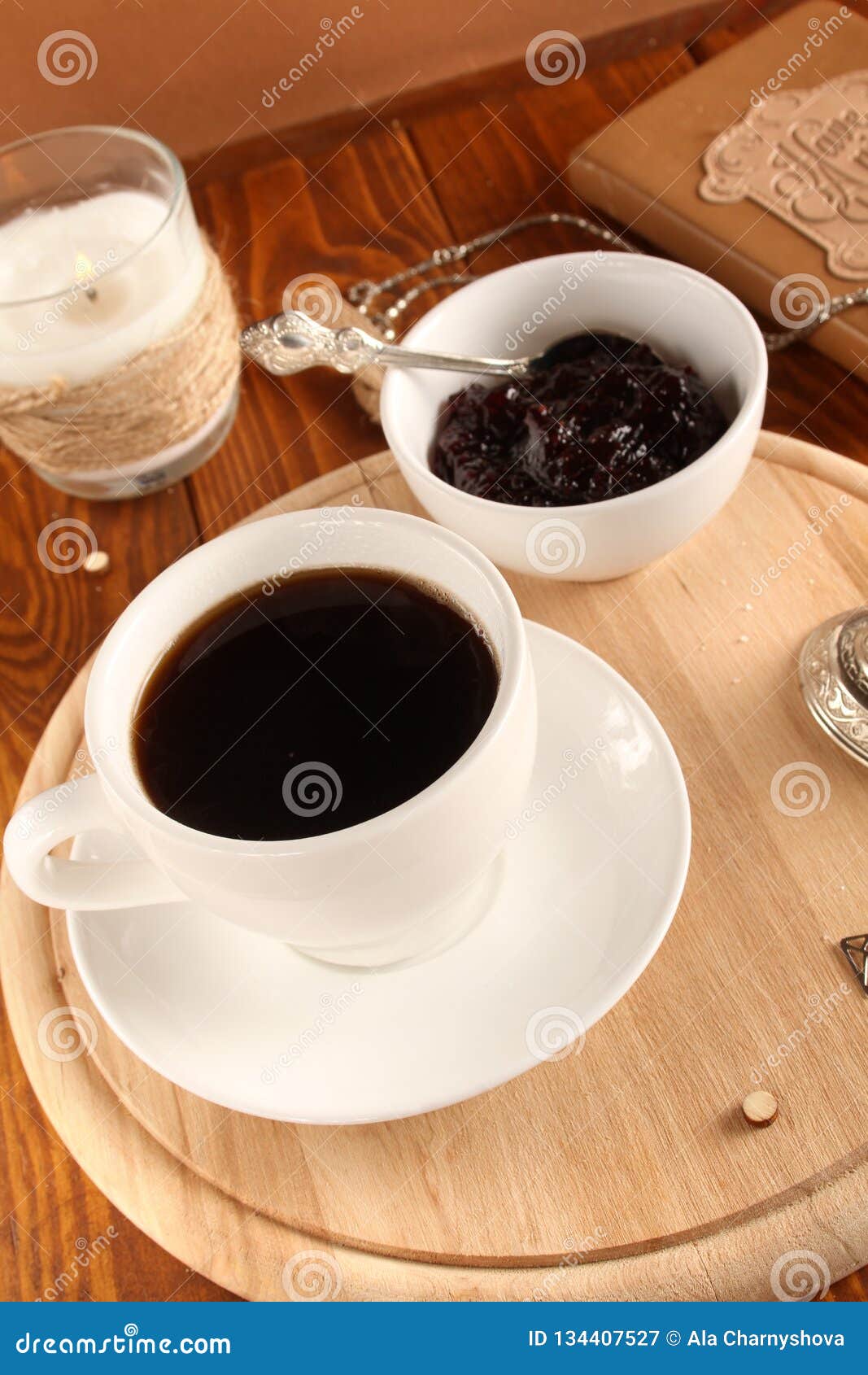 Coffee with Jam on the Table Stock Image Image of sweet, delicious