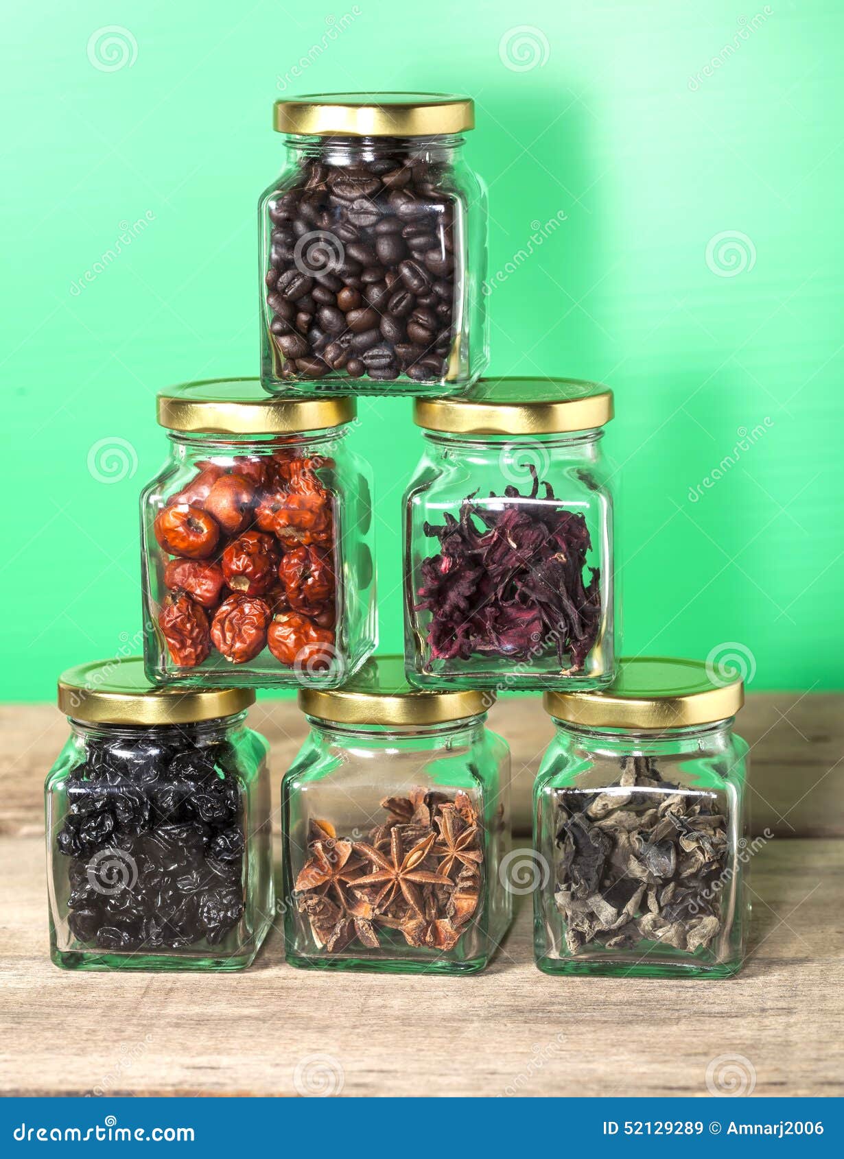 Coffee jar and Herb jar stock image. Image of collection 52129289