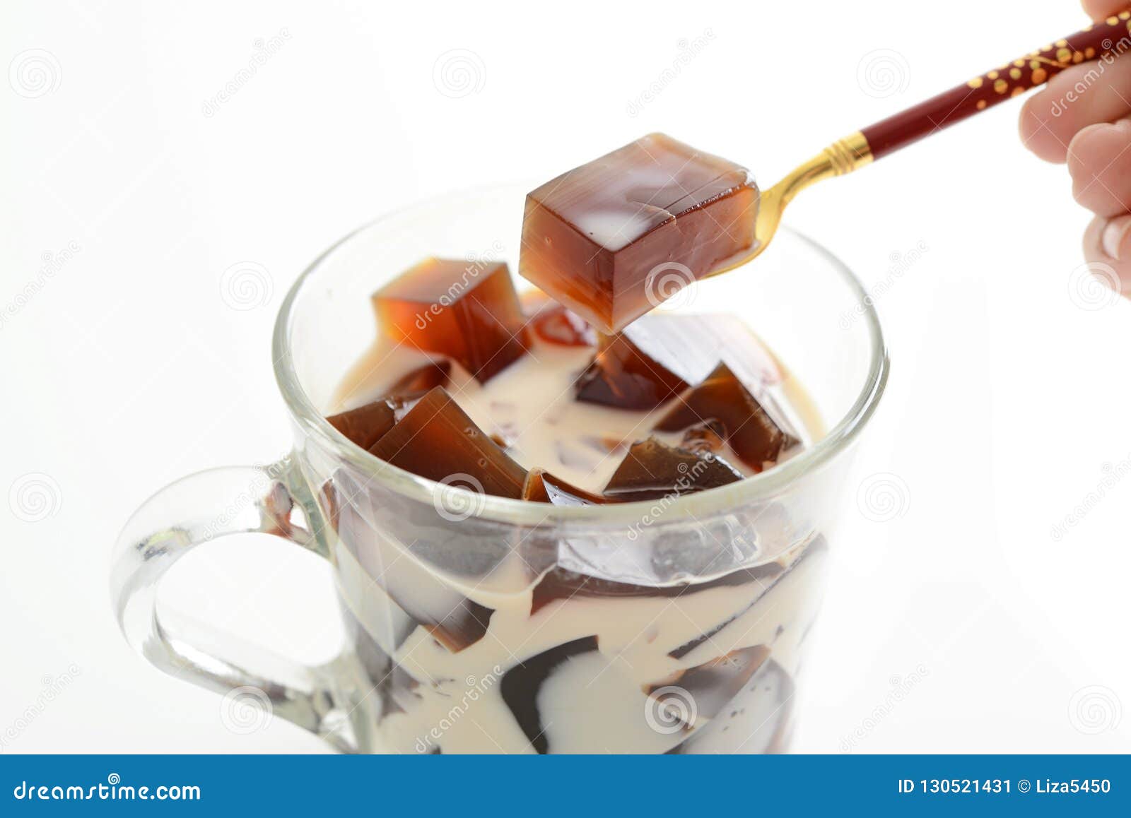Coffee jelly with Milk stock image. Image of dinner 130521431