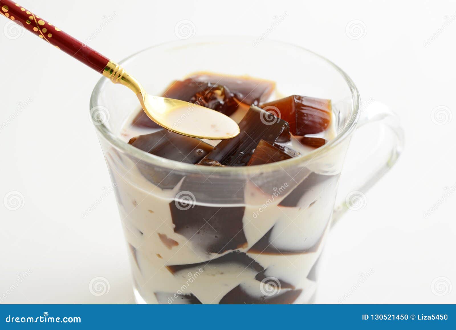 Coffee jelly with Milk stock photo. Image of jello, cooked 130521450