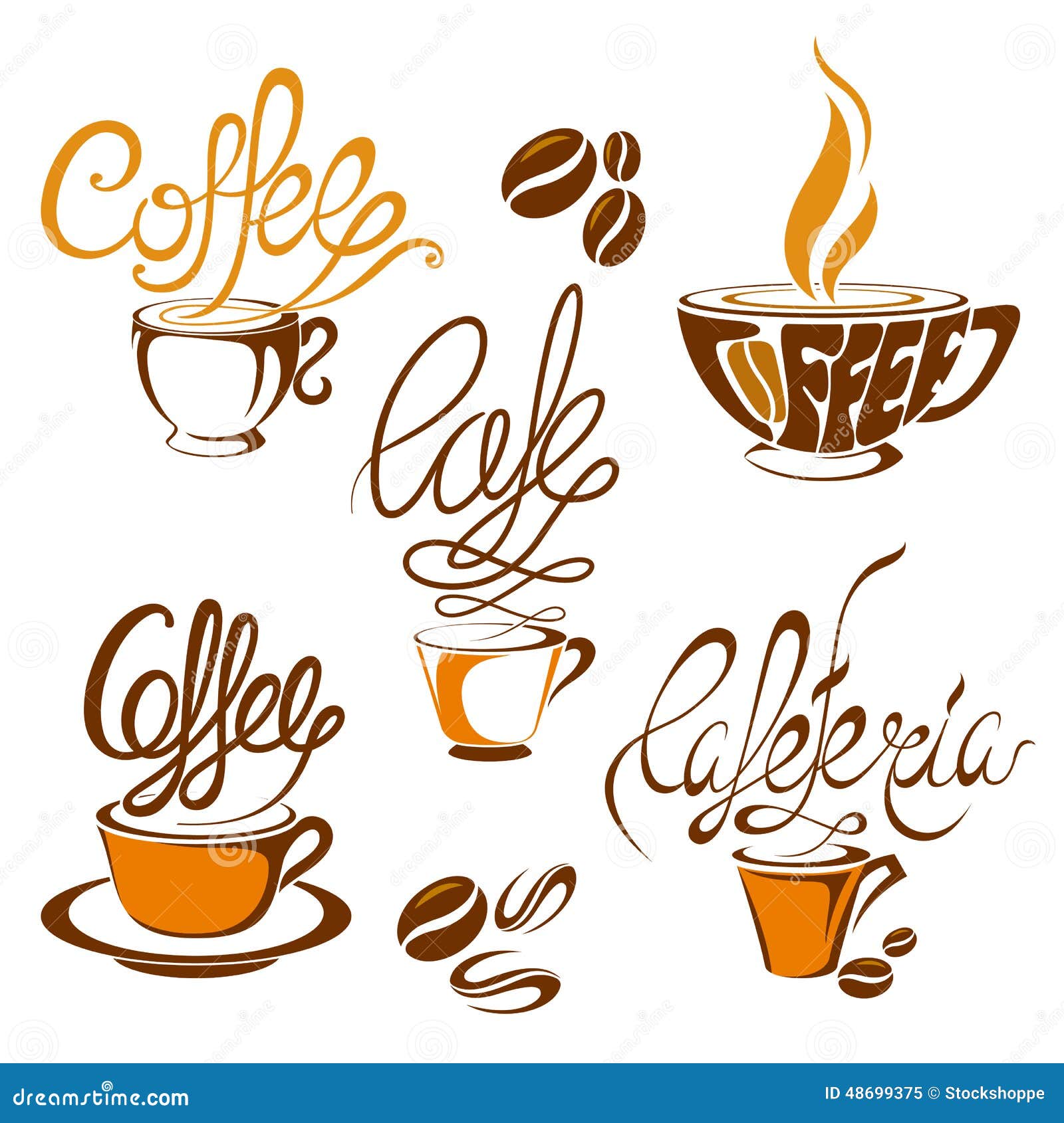 Coffee label and tag stock vector. Illustration of brown 48699375