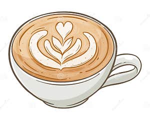 Coffee Latte Art In A Cup Cartoon Vector CartoonDealer 178040825
