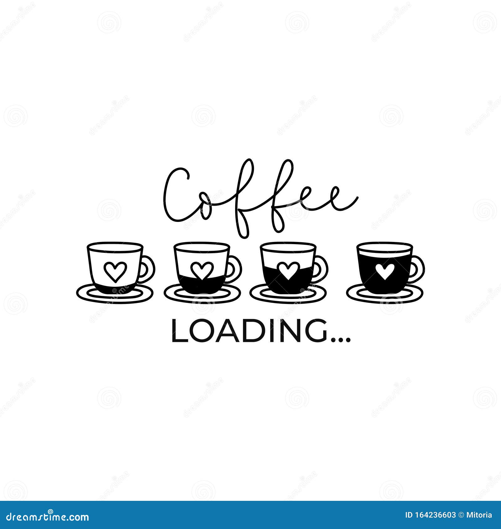 coffee loading funny card or print with lettering