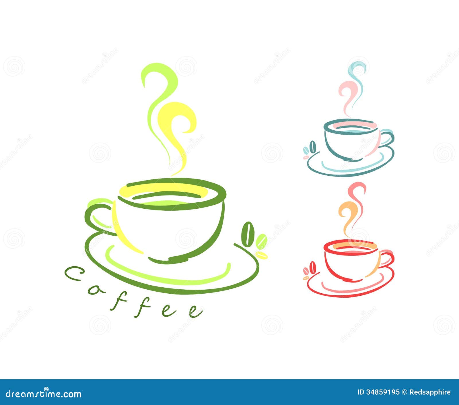 Image of Coffee Vector Illustration. Colorful logo design.