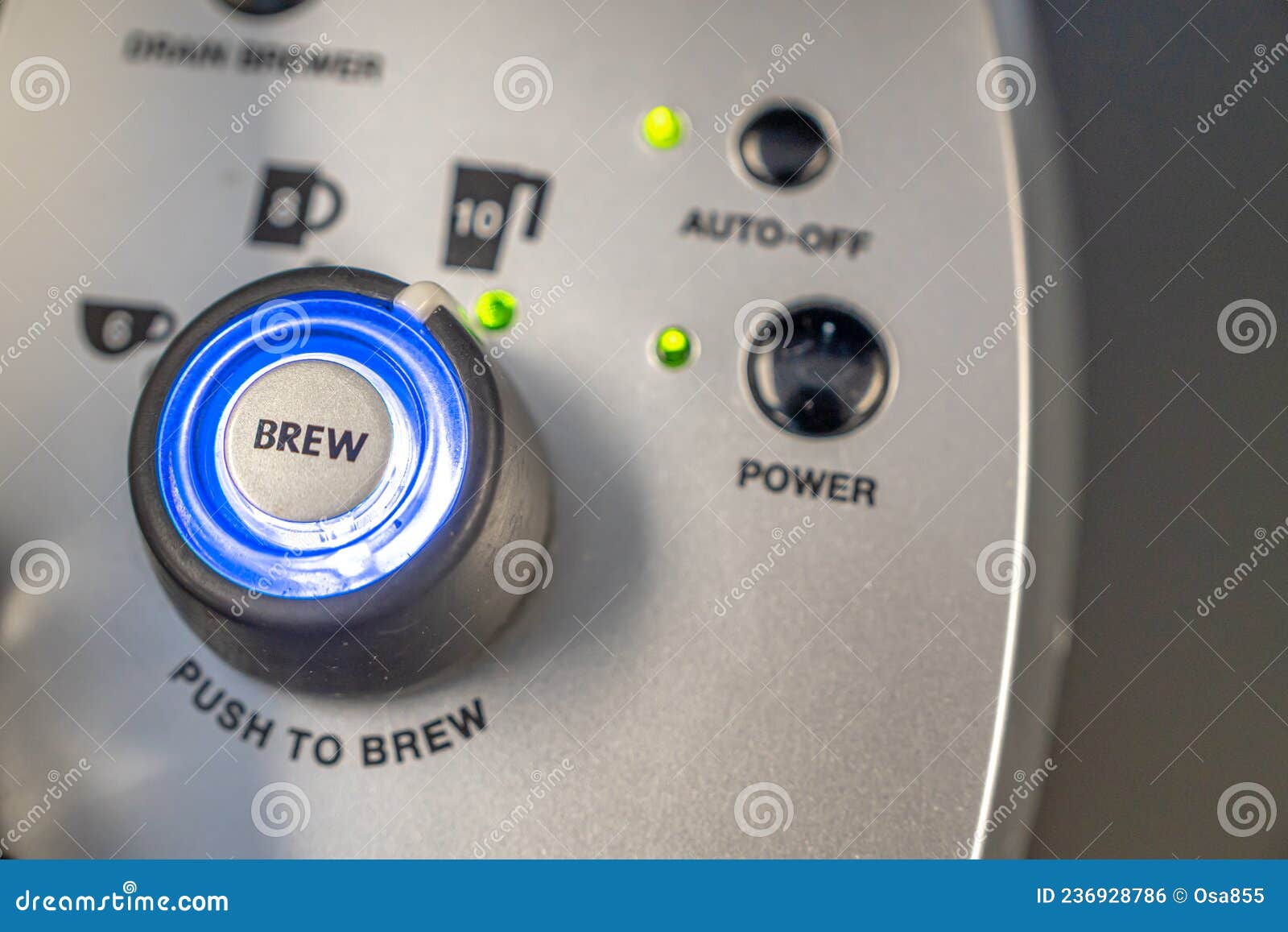 Coffee Machine Brew Button in Office Tea Room Stock Photo Image of