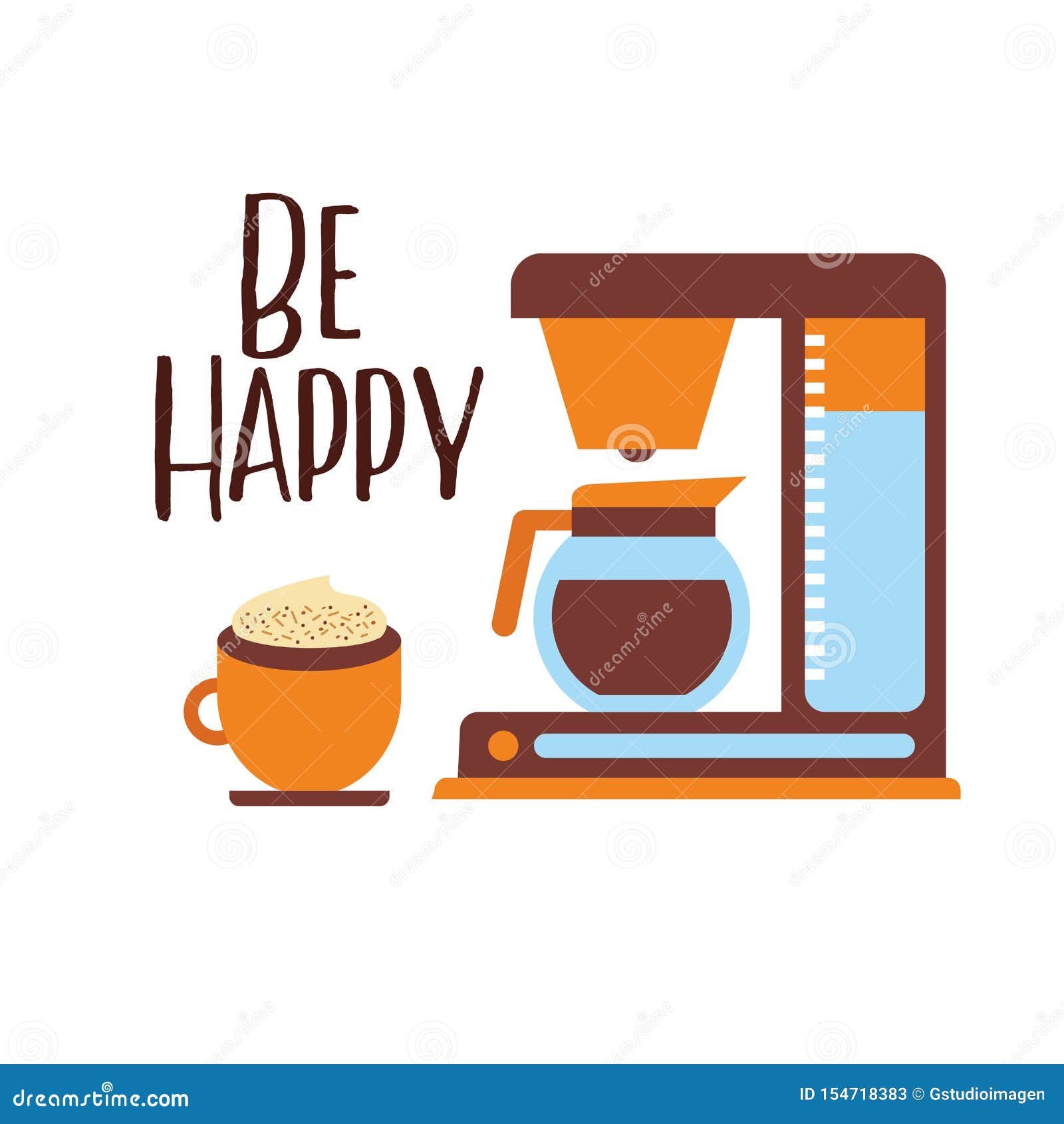 Coffee Machine and Cup Vector Design Stock Illustration Illustration