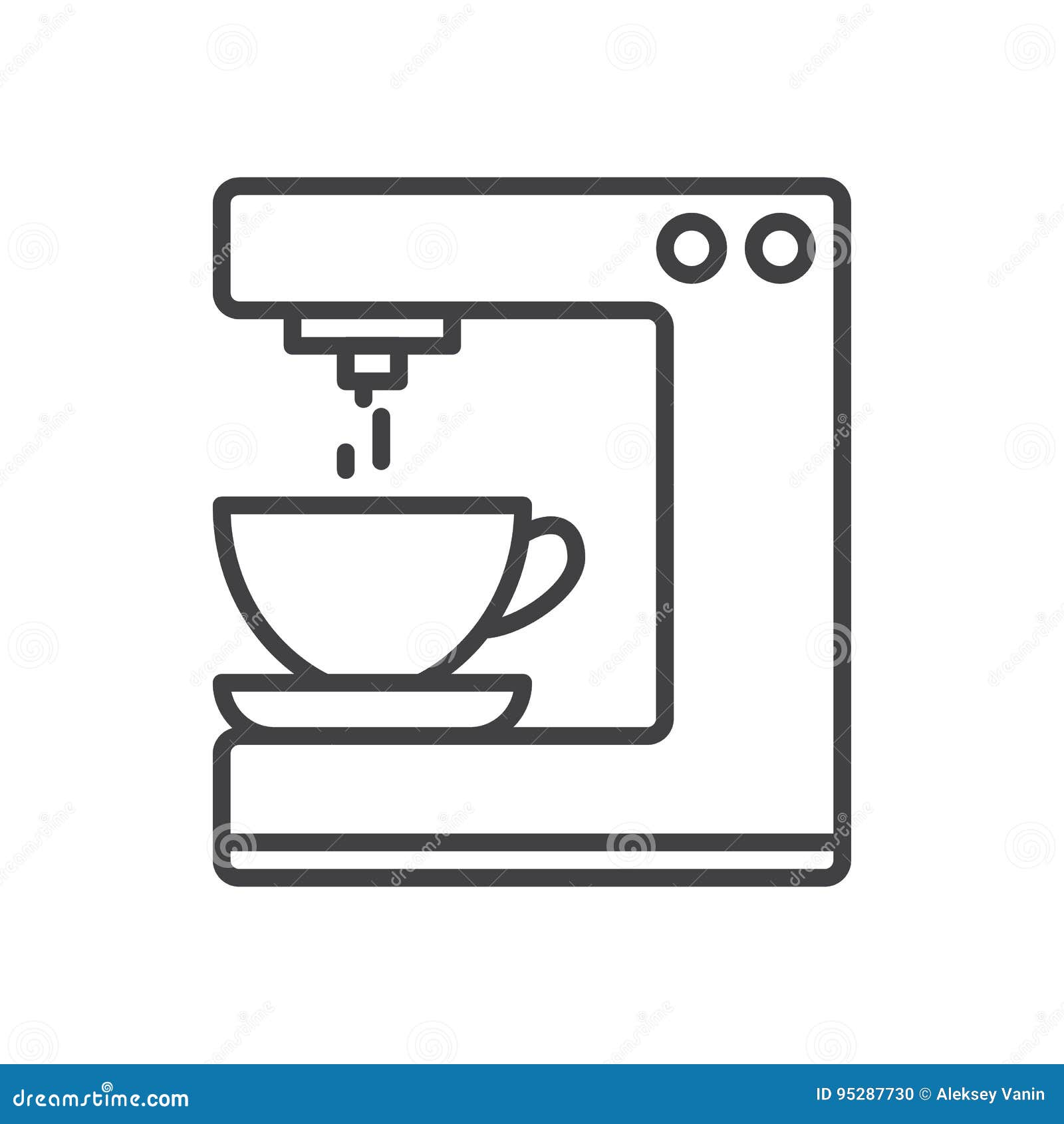 Coffee Machine Line Icon, Outline Vector Sign, Linear Style Pictogram