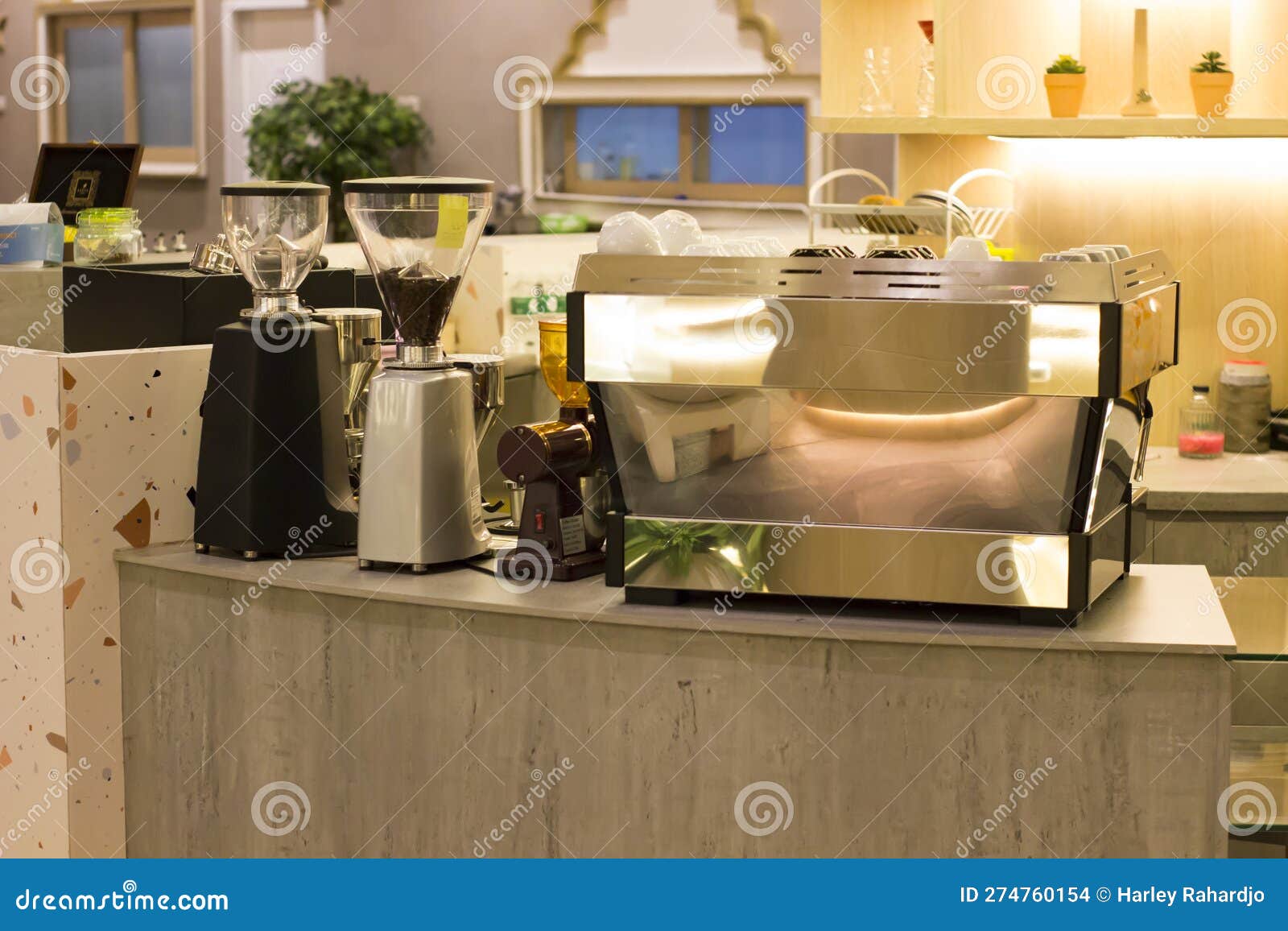 Coffee Machine at the Local Coffee Shop Stock Photo Image of service