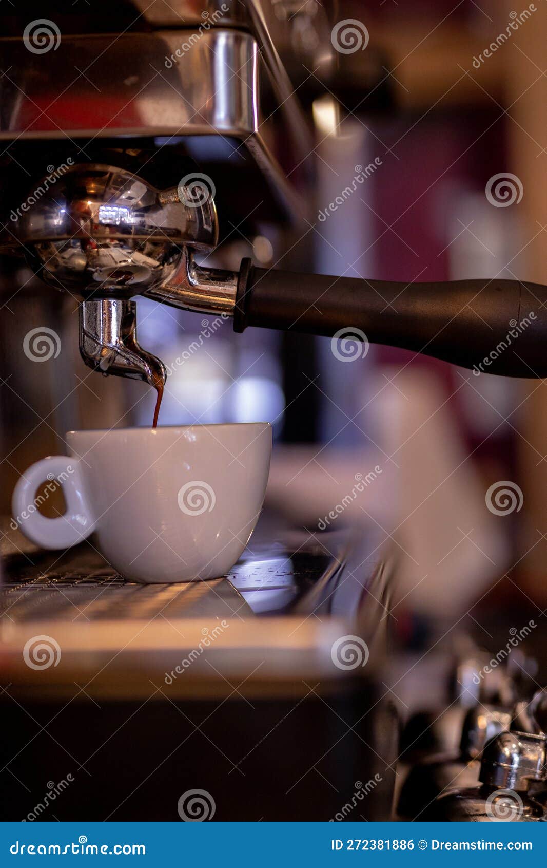 Coffee Machine Making Coffee in a White Cup Stock Photo Image of