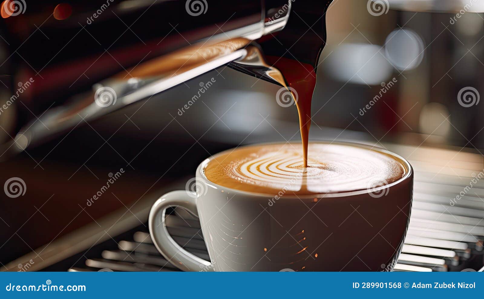 A Coffee Machine Pouring Liquid into a Cup Stock Illustration