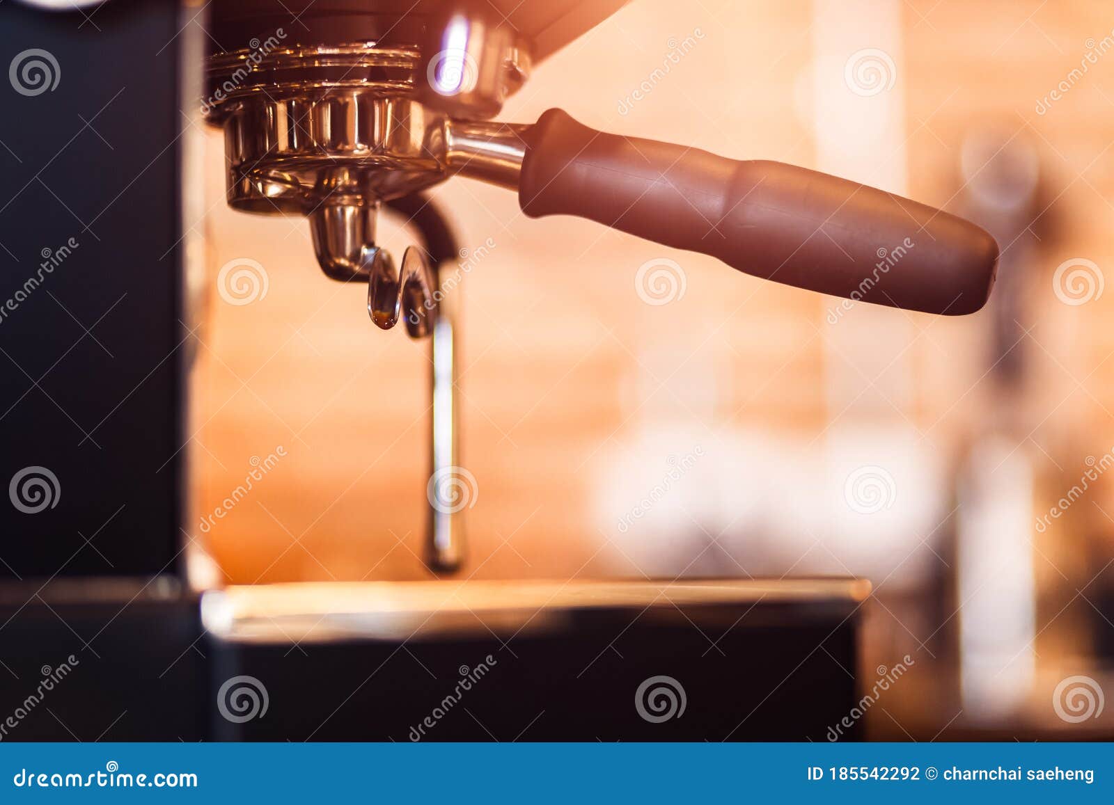 Coffee Machine at Coffee Shop Stock Photo Image of prepare, work
