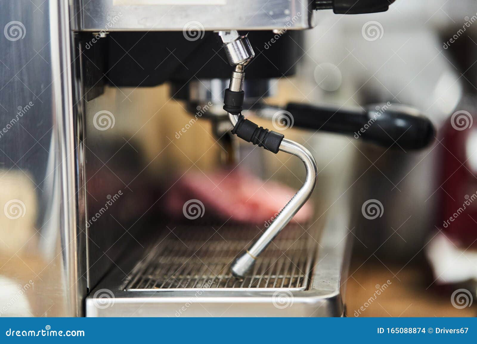 Coffee Machine in a Coffee Shop. Closeup Stock Photo Image of