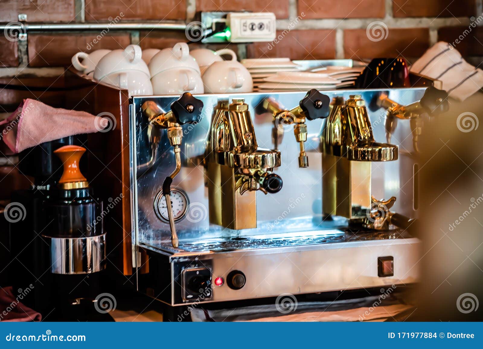 Coffee Machine in the Coffee Shop Stock Photo Image of brown, closeup