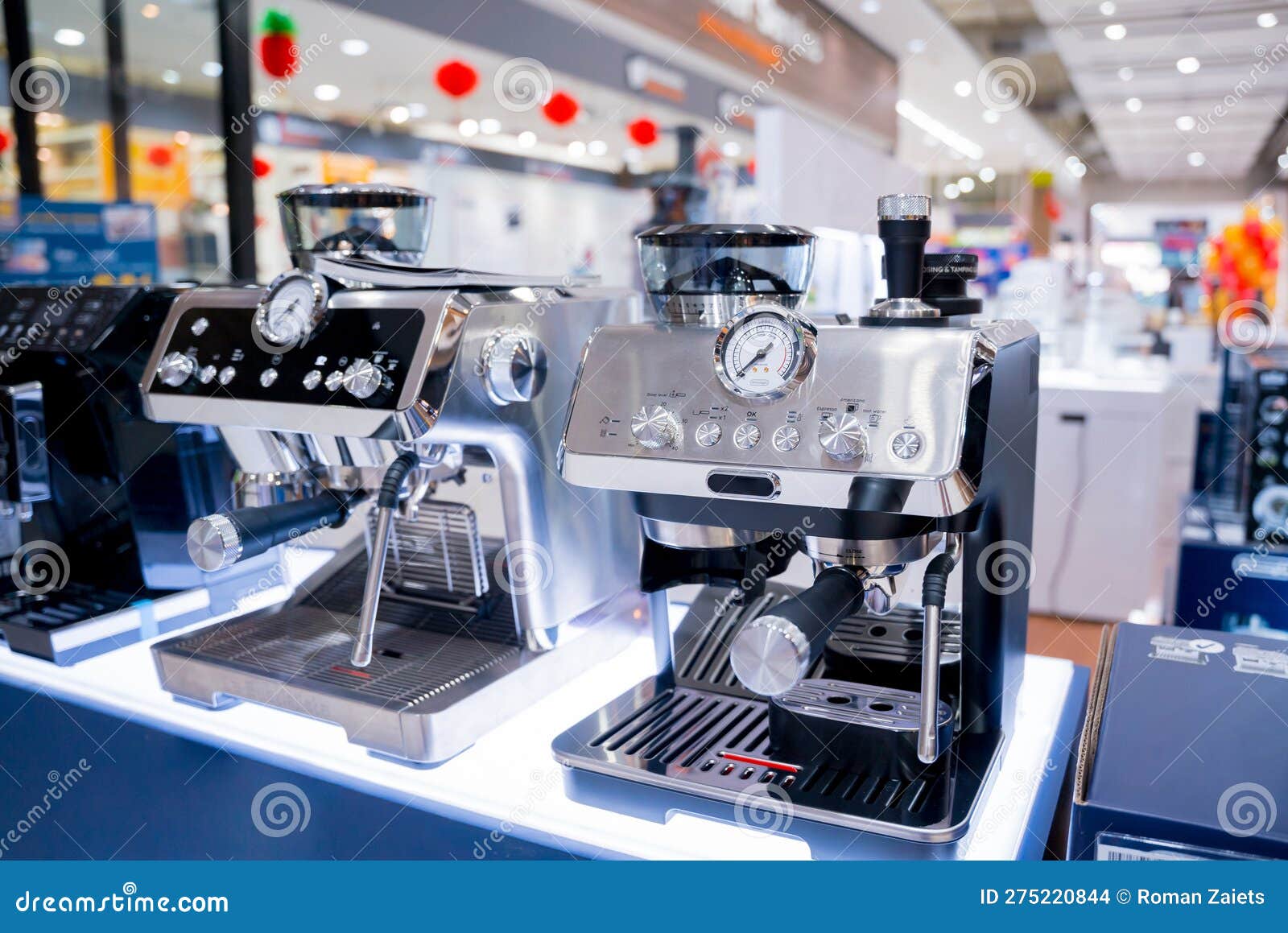 Coffee Machine in the Showroom of a Large Store Stock Photo Image of