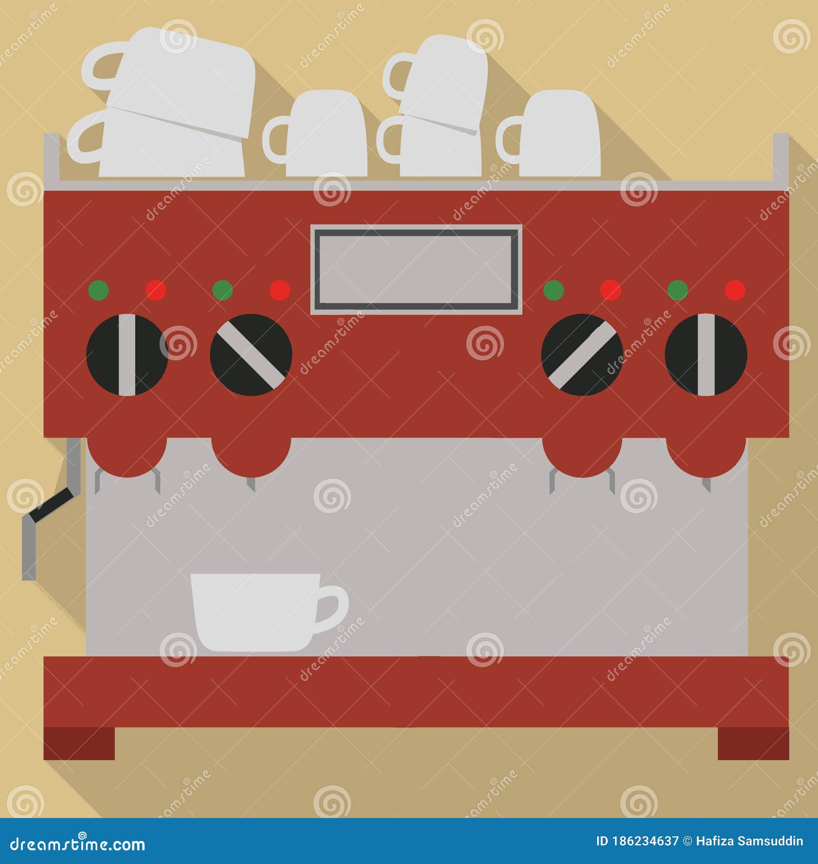 Coffee Machine. Vector Illustration Decorative Design Stock Vector