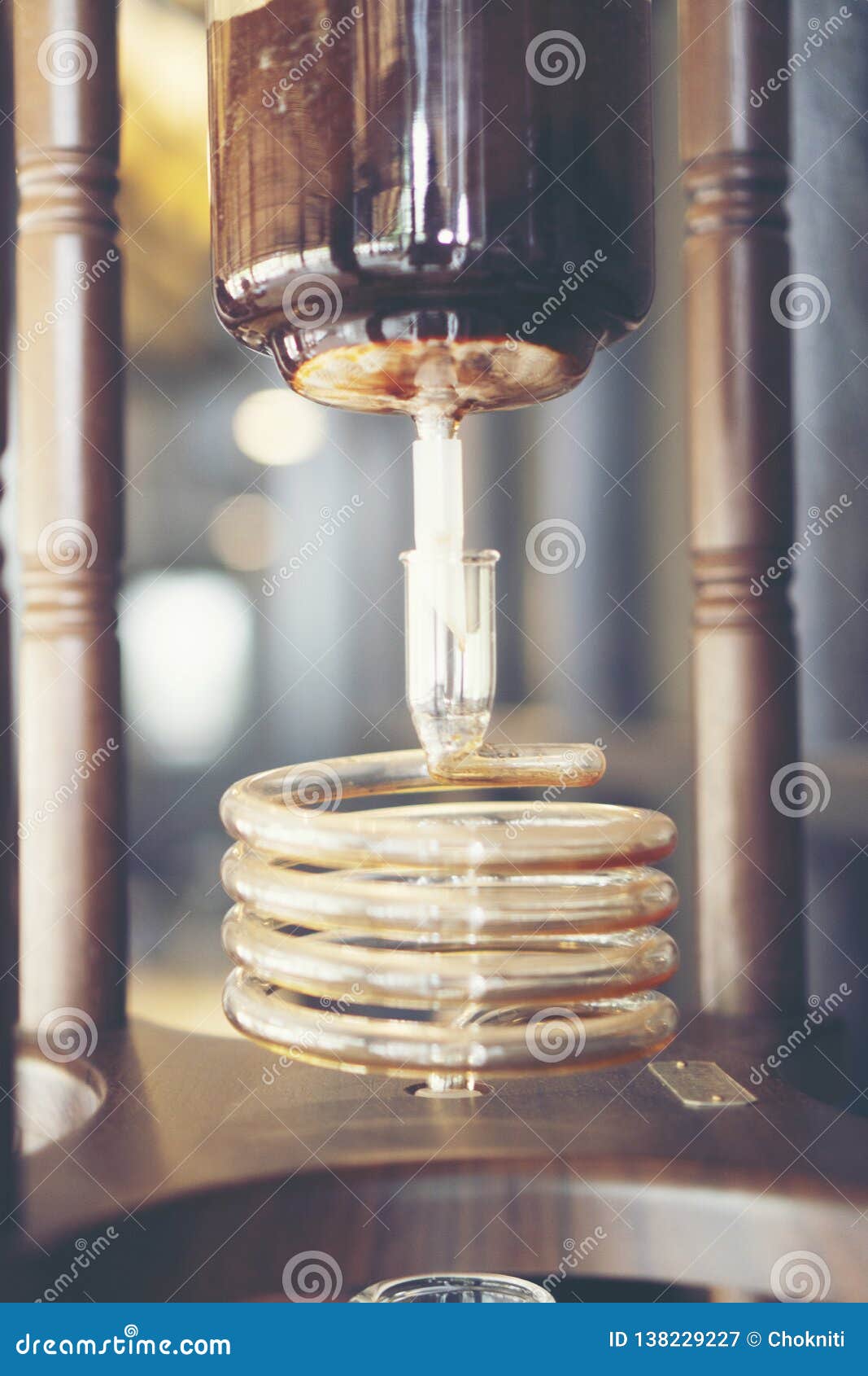 coffee make concept with drip brewing, filtered coffee or pour-over is a method which involves pouring hot water over roasted bean