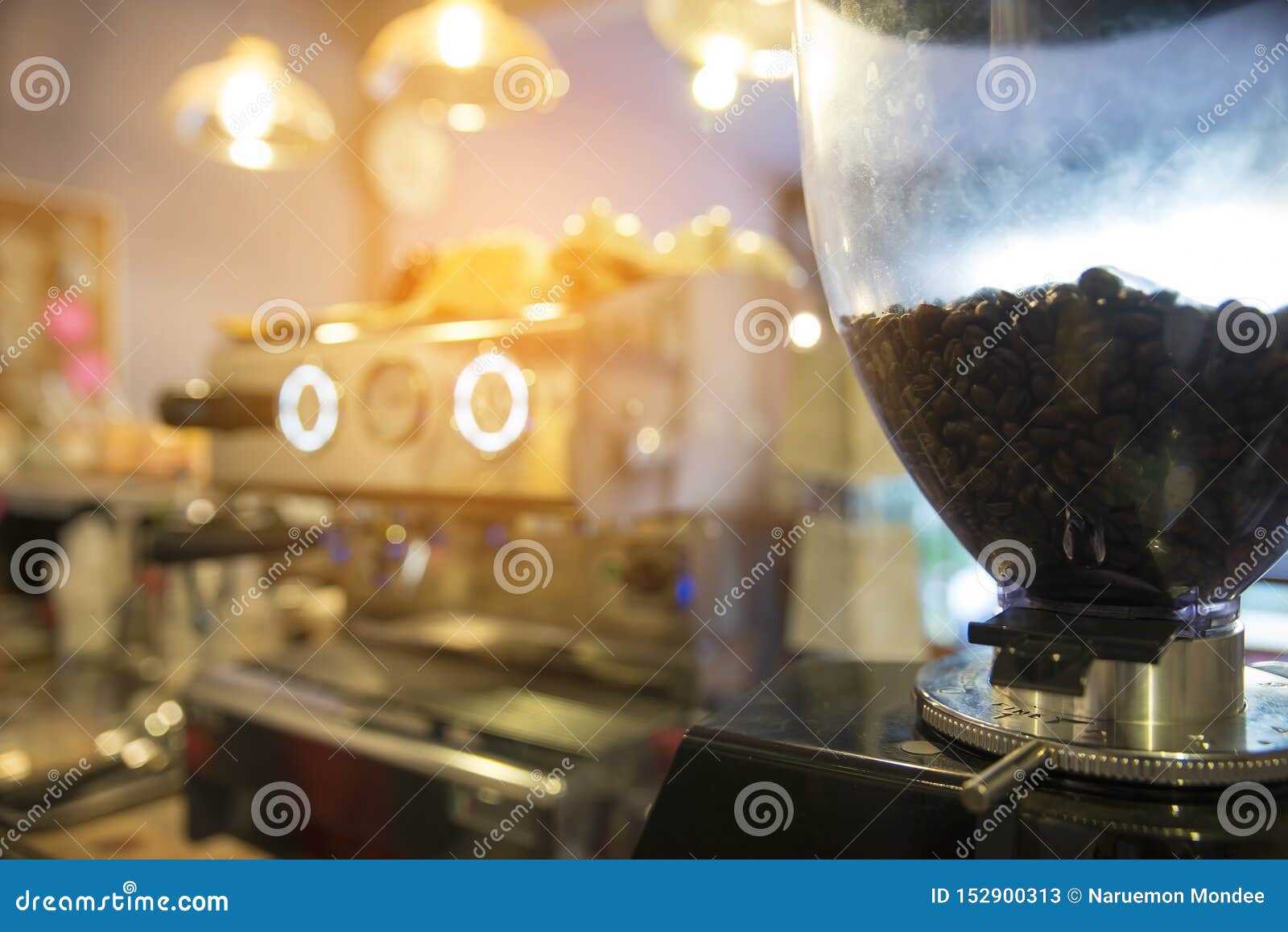 Coffee Maker and Coffee Grinder in Cafe Stock Image Image of grinder